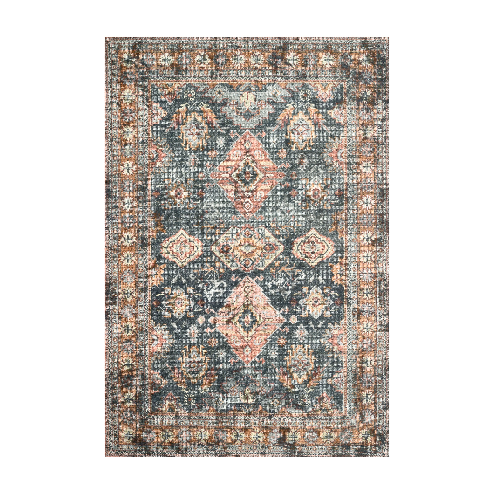 Loloi Skye Sea / Rust Oval Rug RUGS - synthetic Loloi 7' x 9' Oval
