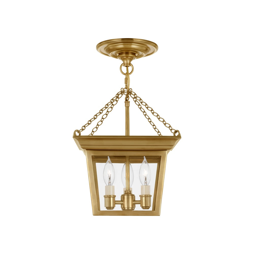 Cornice Semi-Flush Lantern LIGHITING - semi-flush Visual Comfort - Signature Hand-Rubbed Antique Brass