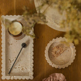 Travertine Scallop Rectangular Tray
