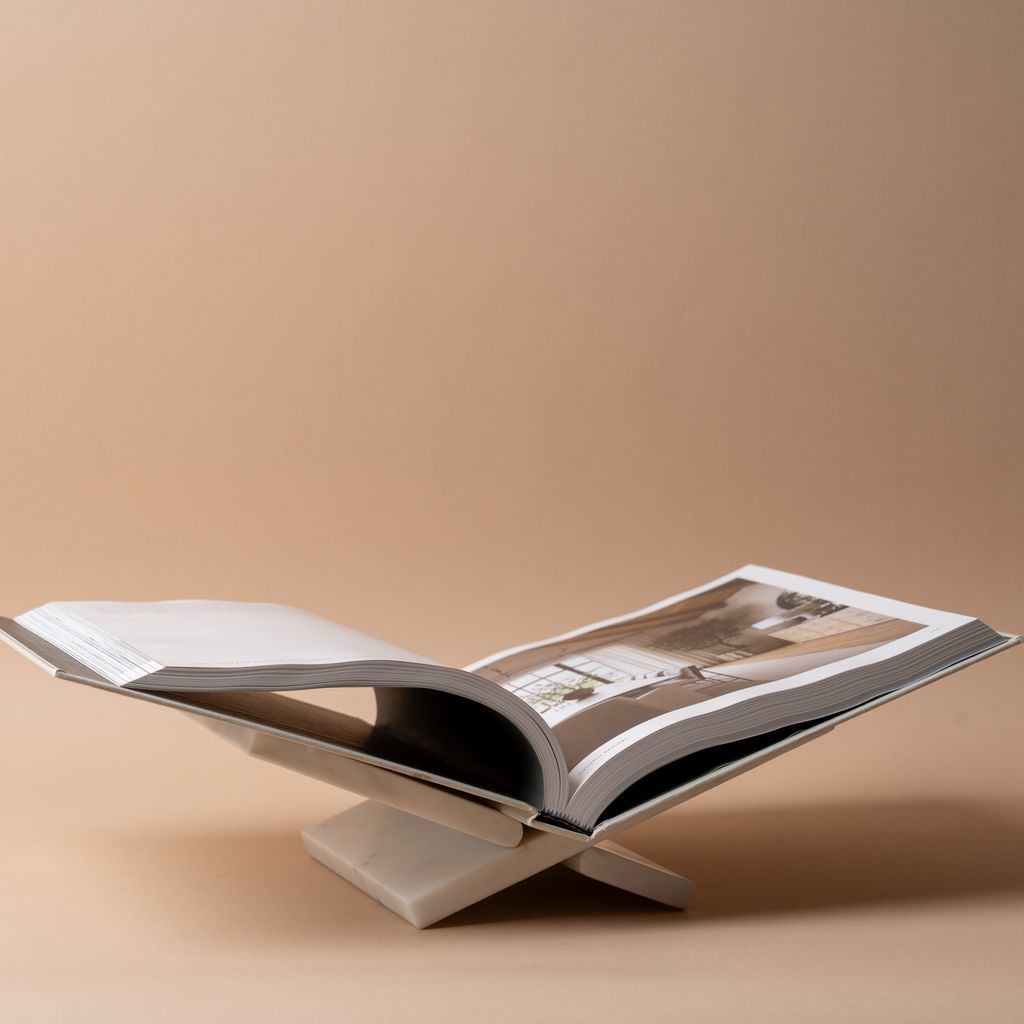 White Marble Book Stand book holder Creative Co-op (DYA)