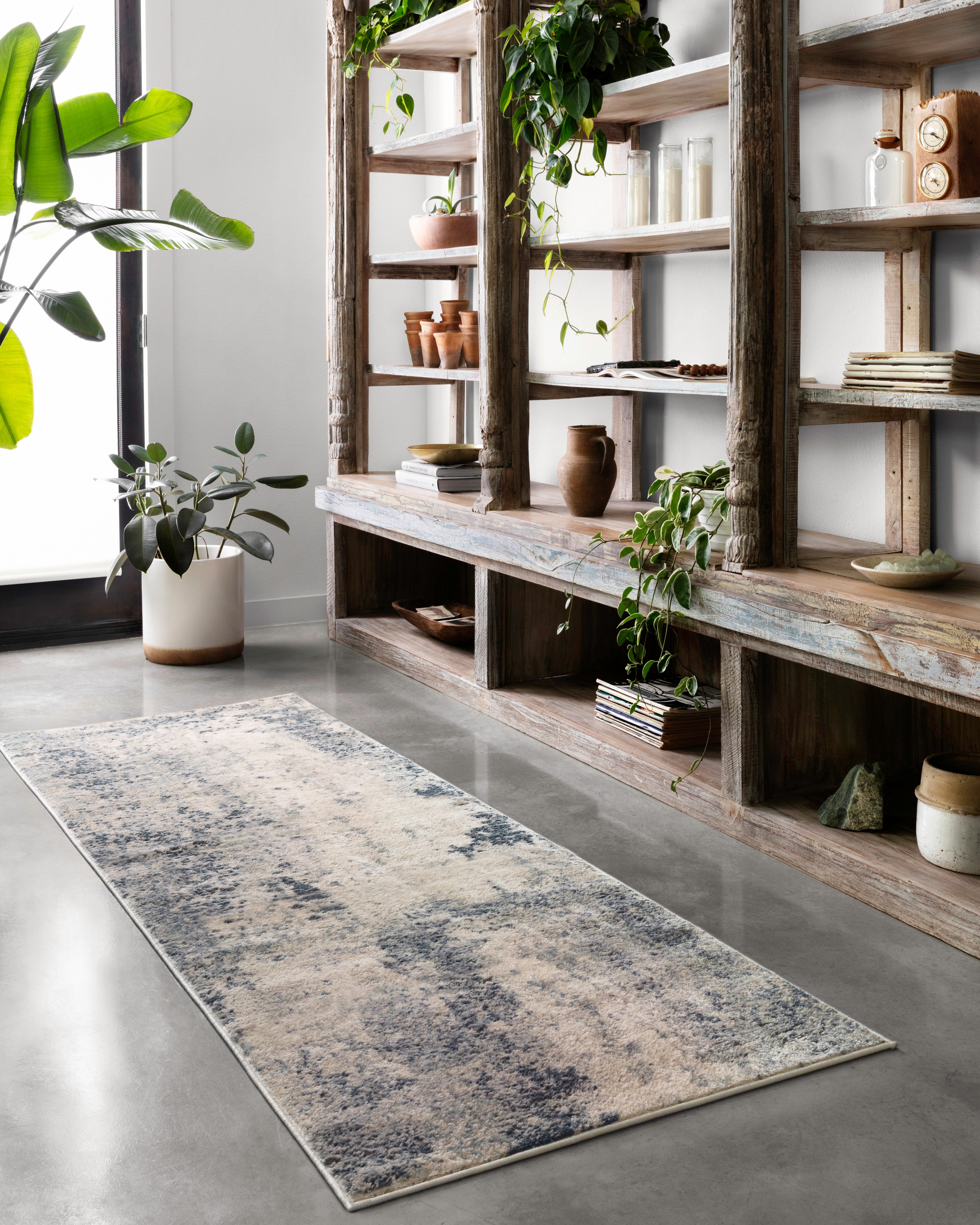Loloi Teagan Natural / Denim Rug RUGS - synthetic Loloi