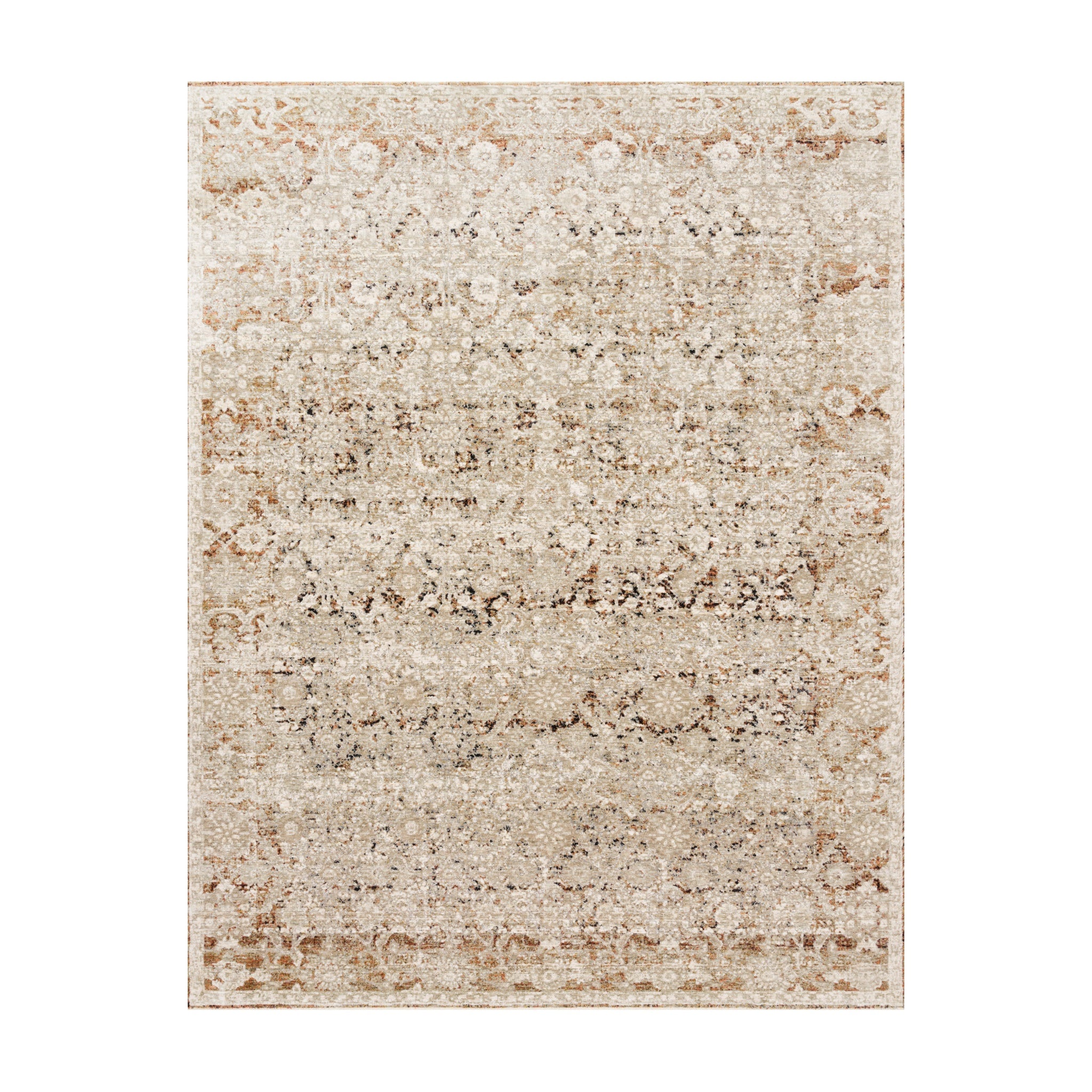 Loloi Theia Natural / Rust Rug, 18" x 18"