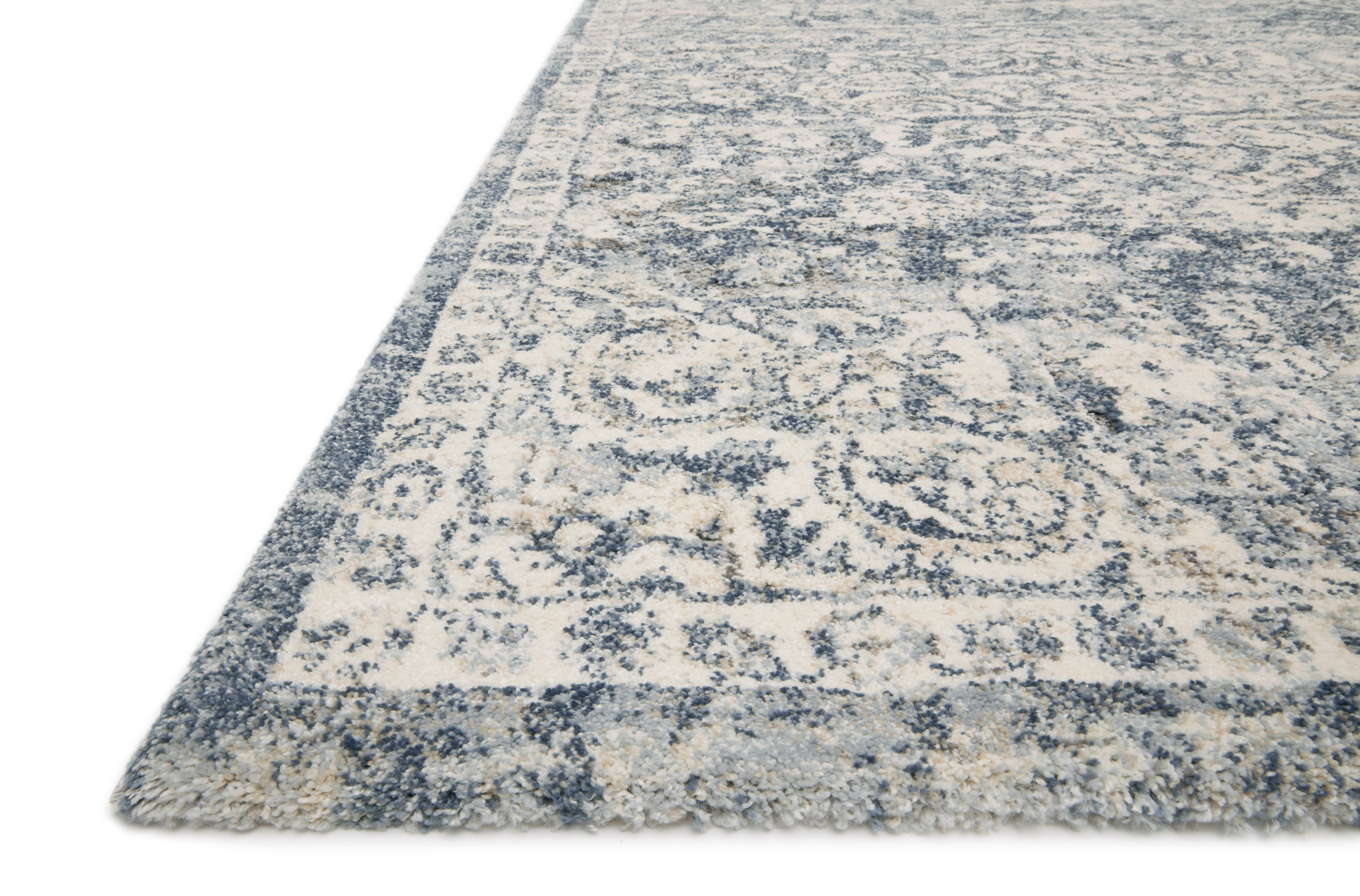 Loloi Theory Ivory / Blue Rug RUGS - synthetic Loloi