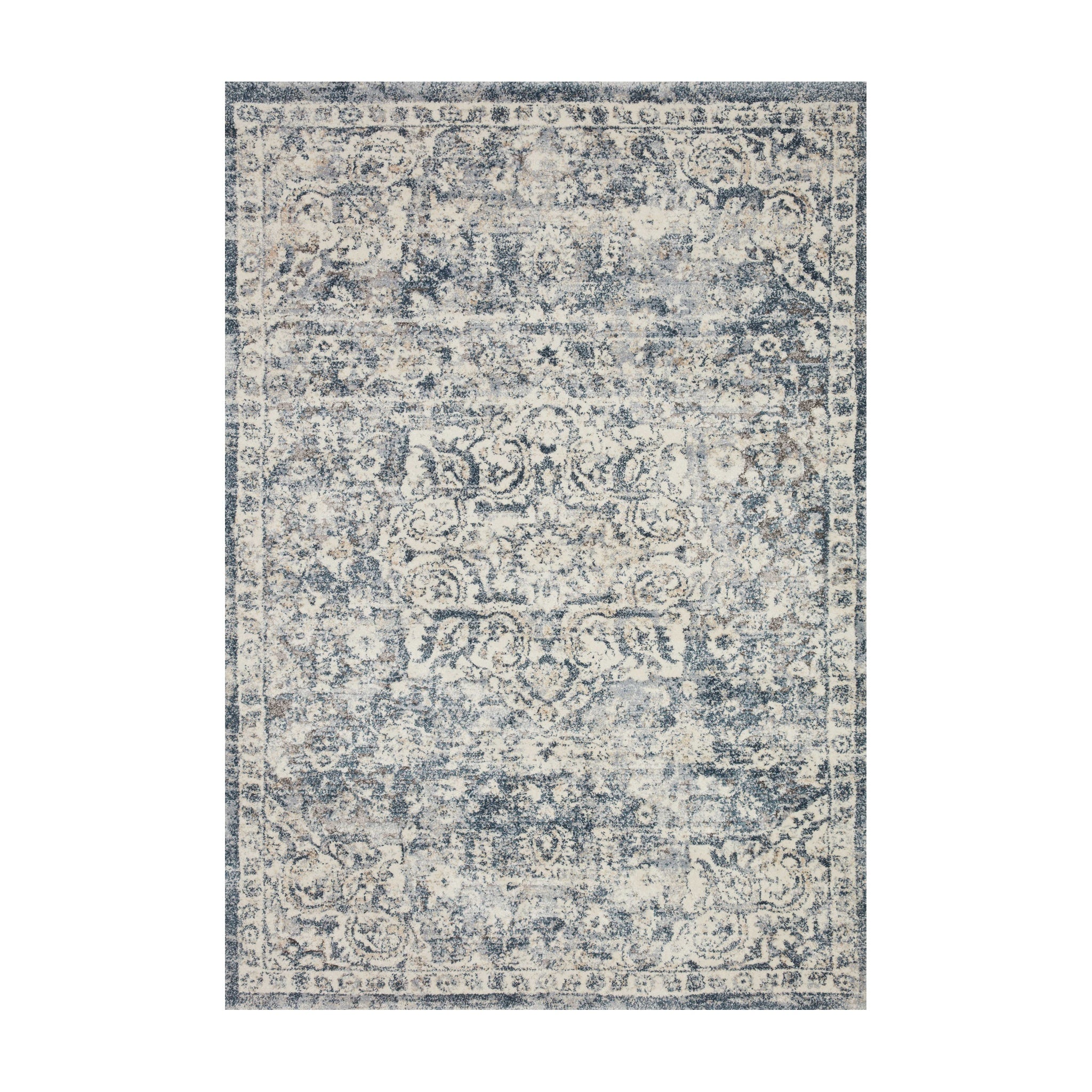 Loloi Theory Ivory / Blue Rug, 18" x 18"