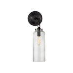 Katie Small Cylinder Sconce LIGHTING - sconce Visual Comfort Bronze Seeded Glass
