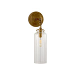 Katie Small Cylinder Sconce LIGHTING - sconce Visual Comfort Hand-Rubbed Antique Brass Clear Glass