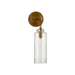 Katie Small Cylinder Sconce LIGHTING - sconce Visual Comfort Hand-Rubbed Antique Brass Seeded Glass