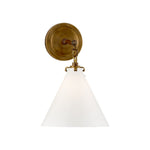 Katie Small Conical Sconce LIGHTING - sconce Visual Comfort Hand-Rubbed Antique Brass White Glass