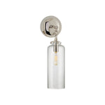 Katie Small Cylinder Sconce LIGHTING - sconce Visual Comfort Polished Nickel Seeded Glass