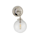 Katie Small Globe Sconce LIGHTING - sconce Visual Comfort Polished Nickel Clear Glass
