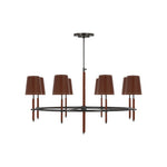 Bryant Wrapped Ring Chandelier LIGHTING - chandelier Visual Comfort - Signature Bronze and Saddle Leather 4" x 5.5" x 6" Saddle Leather