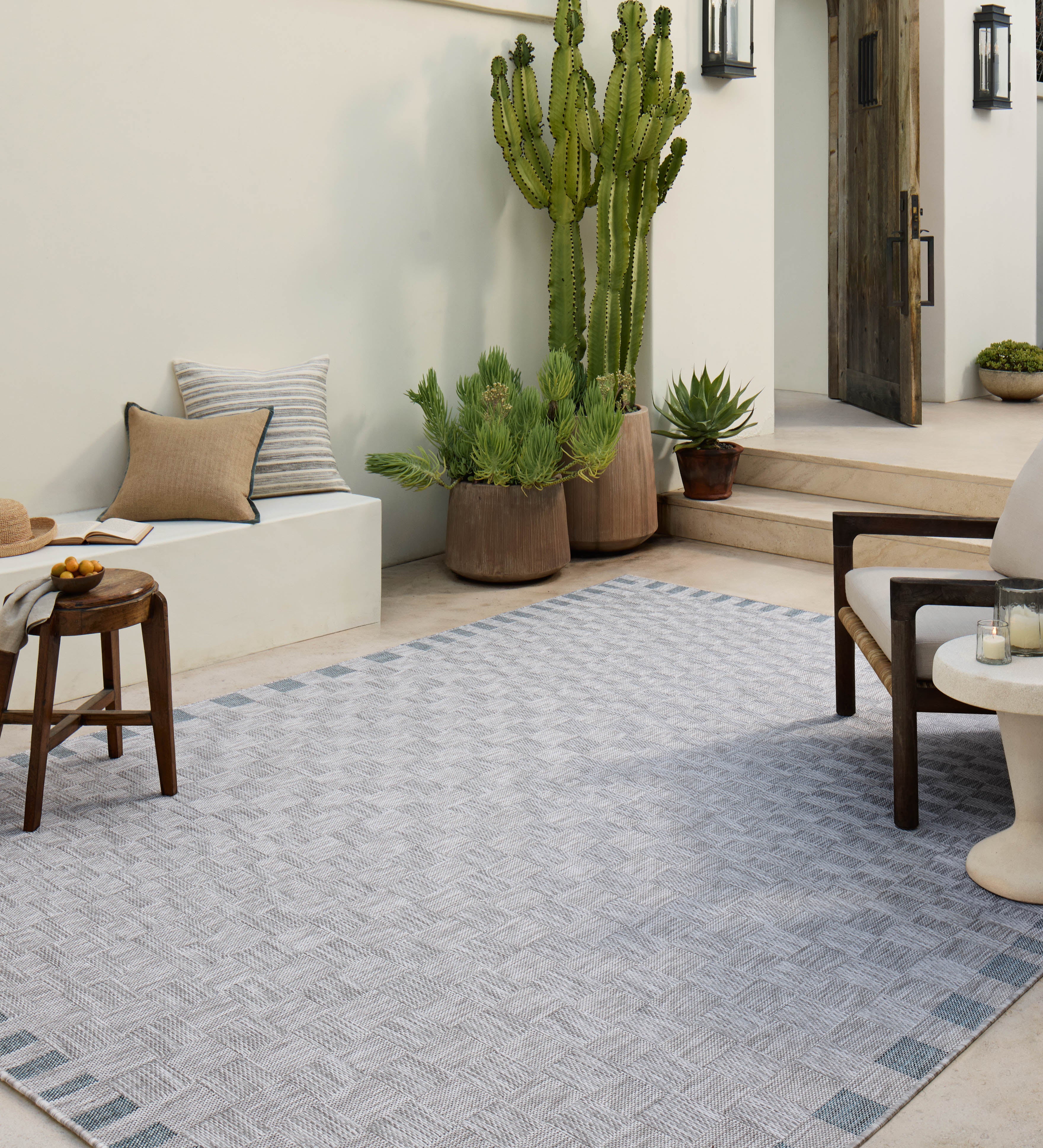 Amber Lewis x Loloi Topanga Silver / Blue Rug 5-Rugs - indoor/outdoor Loloi