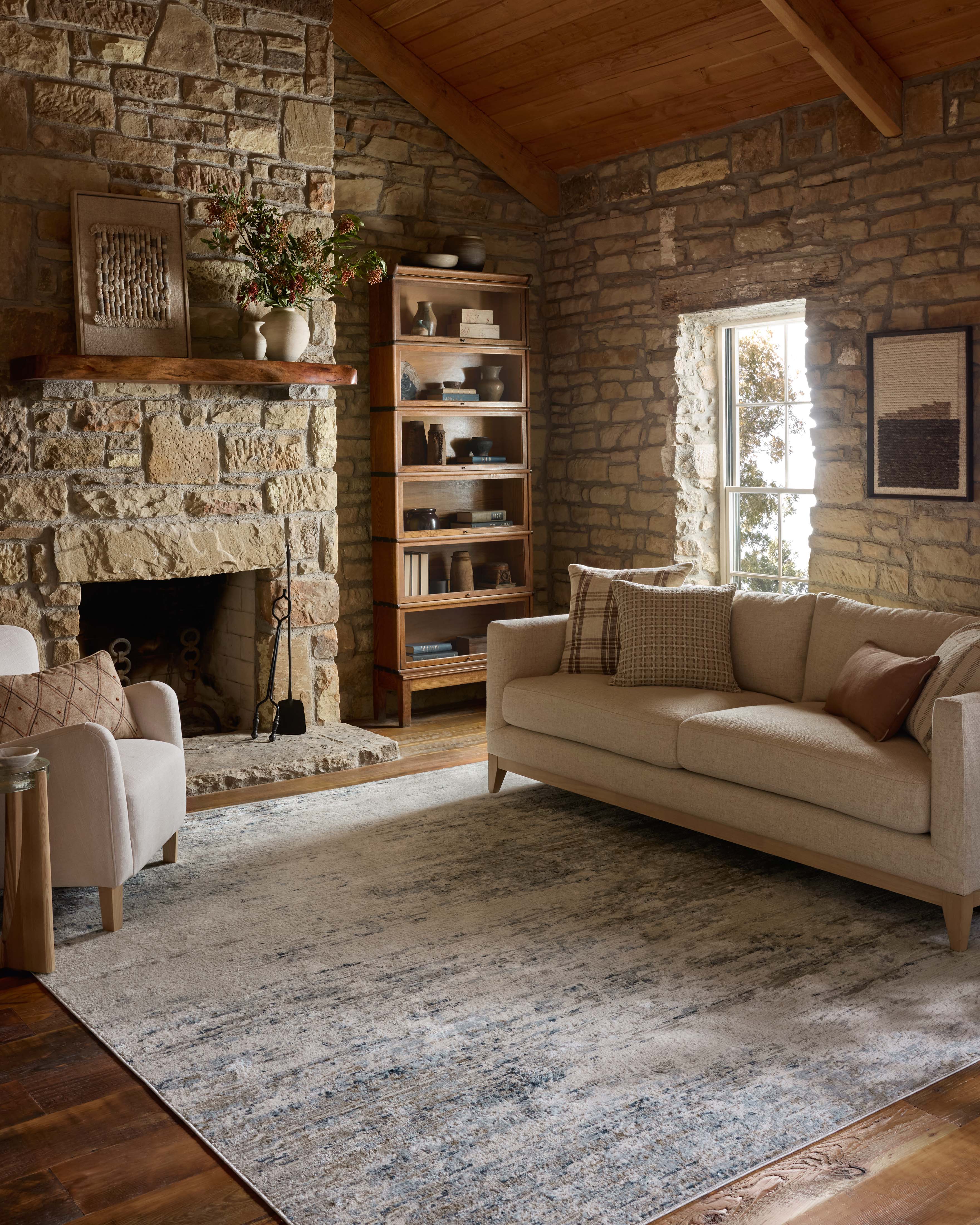 Loloi Townes Ivory / Sky Rug RUGS - synthetic Loloi