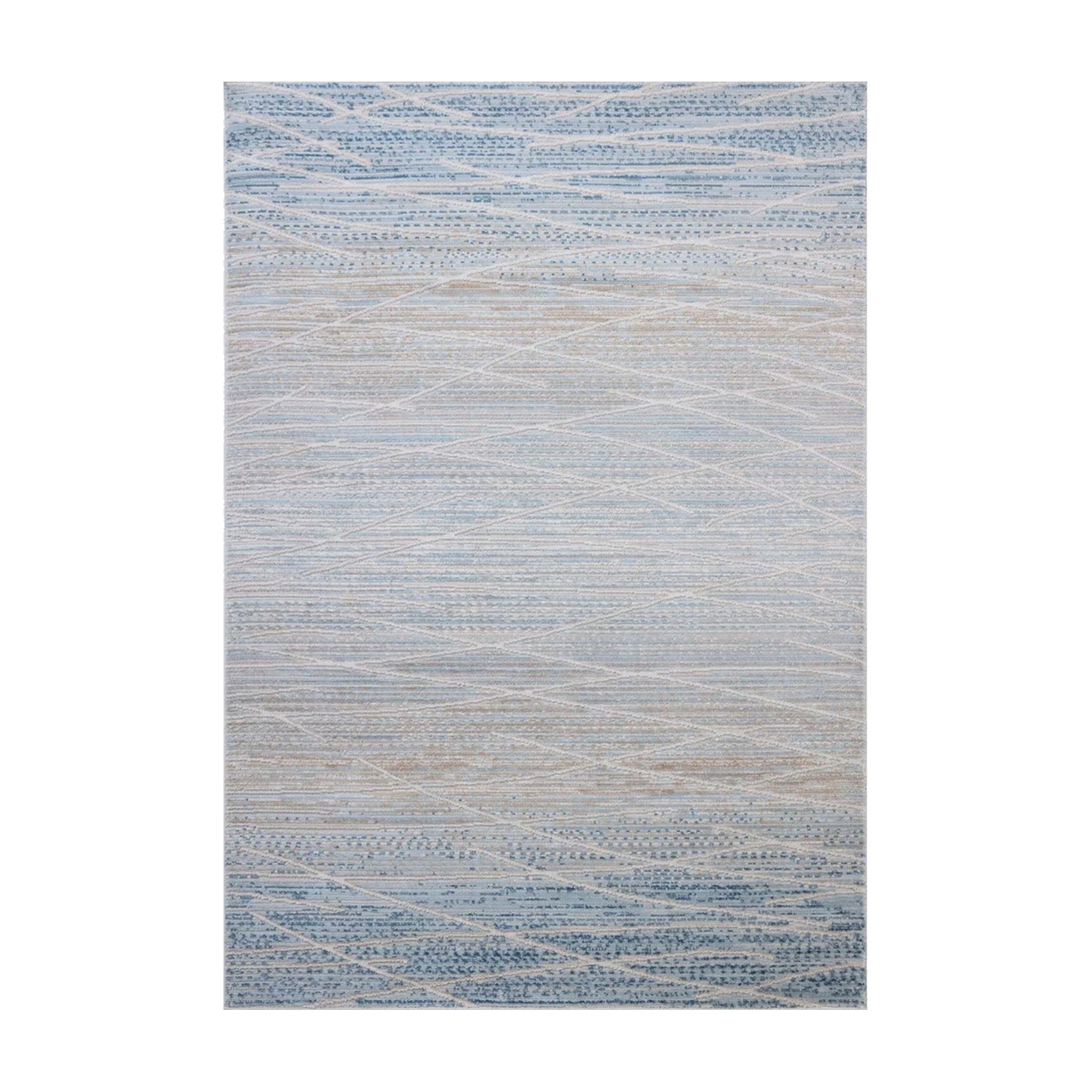 Loloi Townes Natural / Sky Rug, 18" x 18"
