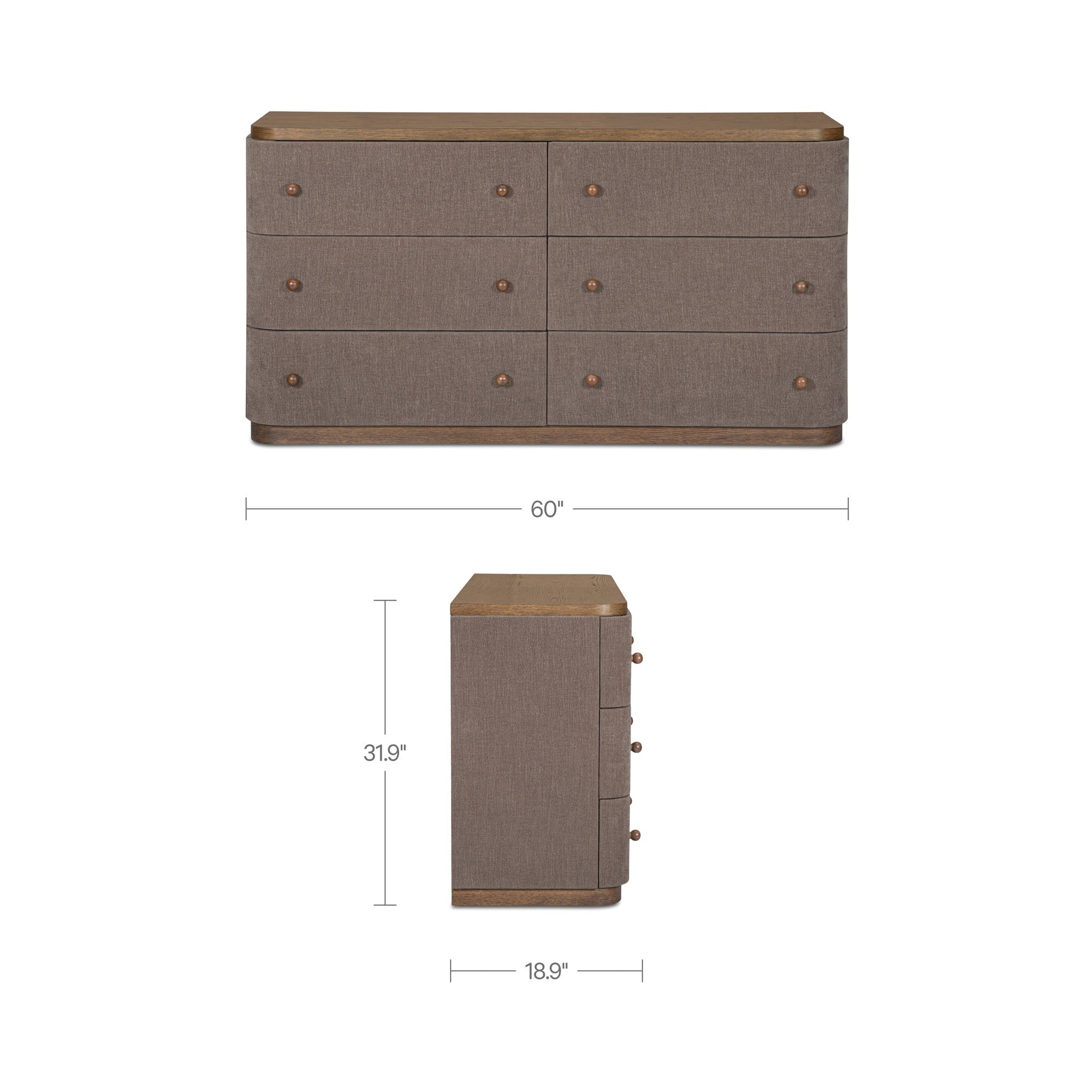 Sloane 6 Drawer Dresser FURNITURE - dresser Moe's Furniture
