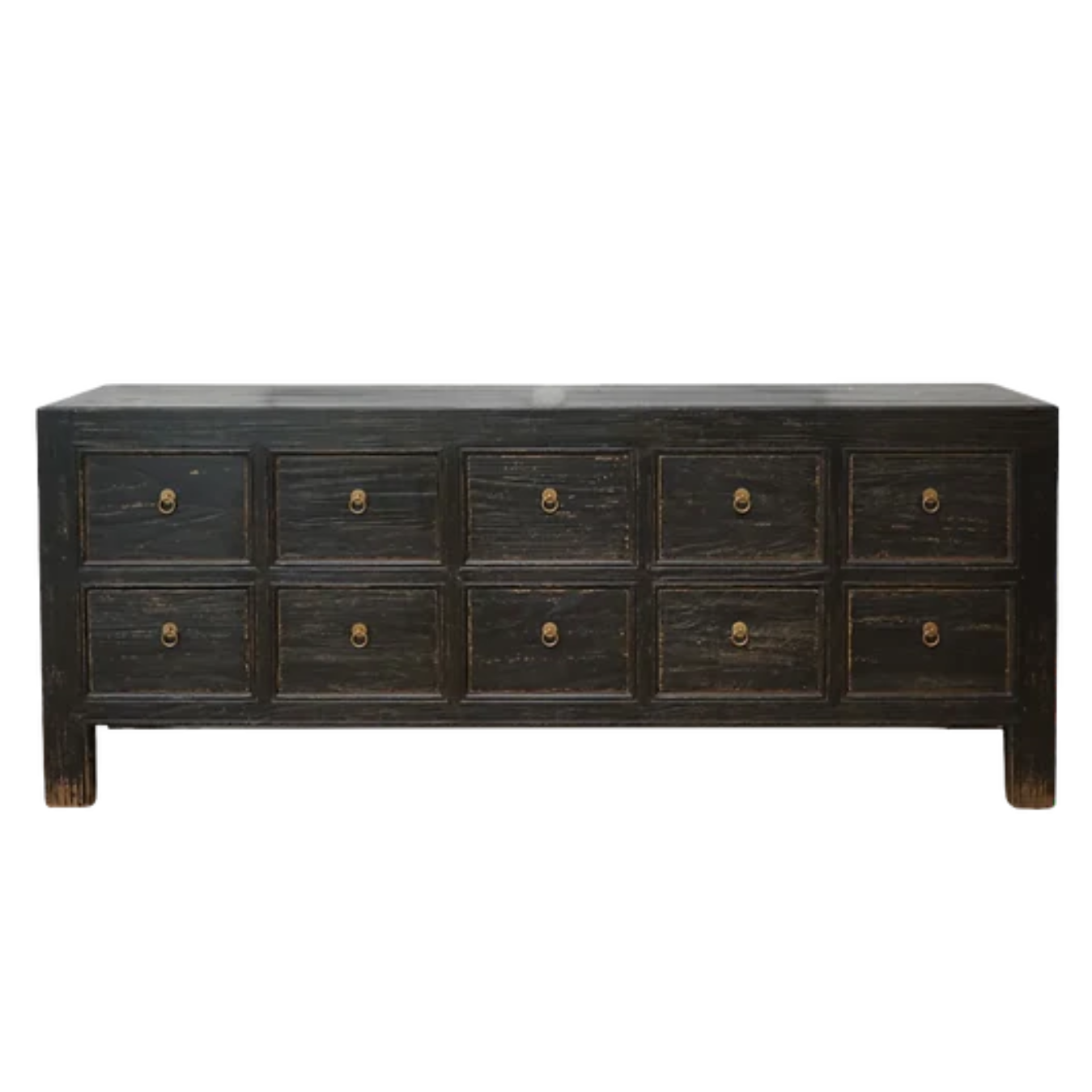 Reid 10 drawer Reclaimed Wood Sideboard 7 - FURNITURE - sideboard/cabinet Hauer Market Distressed Black