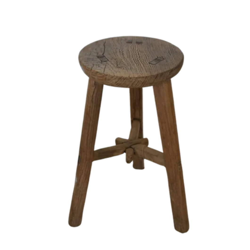 Nelly Vintage Round Stool 0-VINTAGE - stool Hauer Market