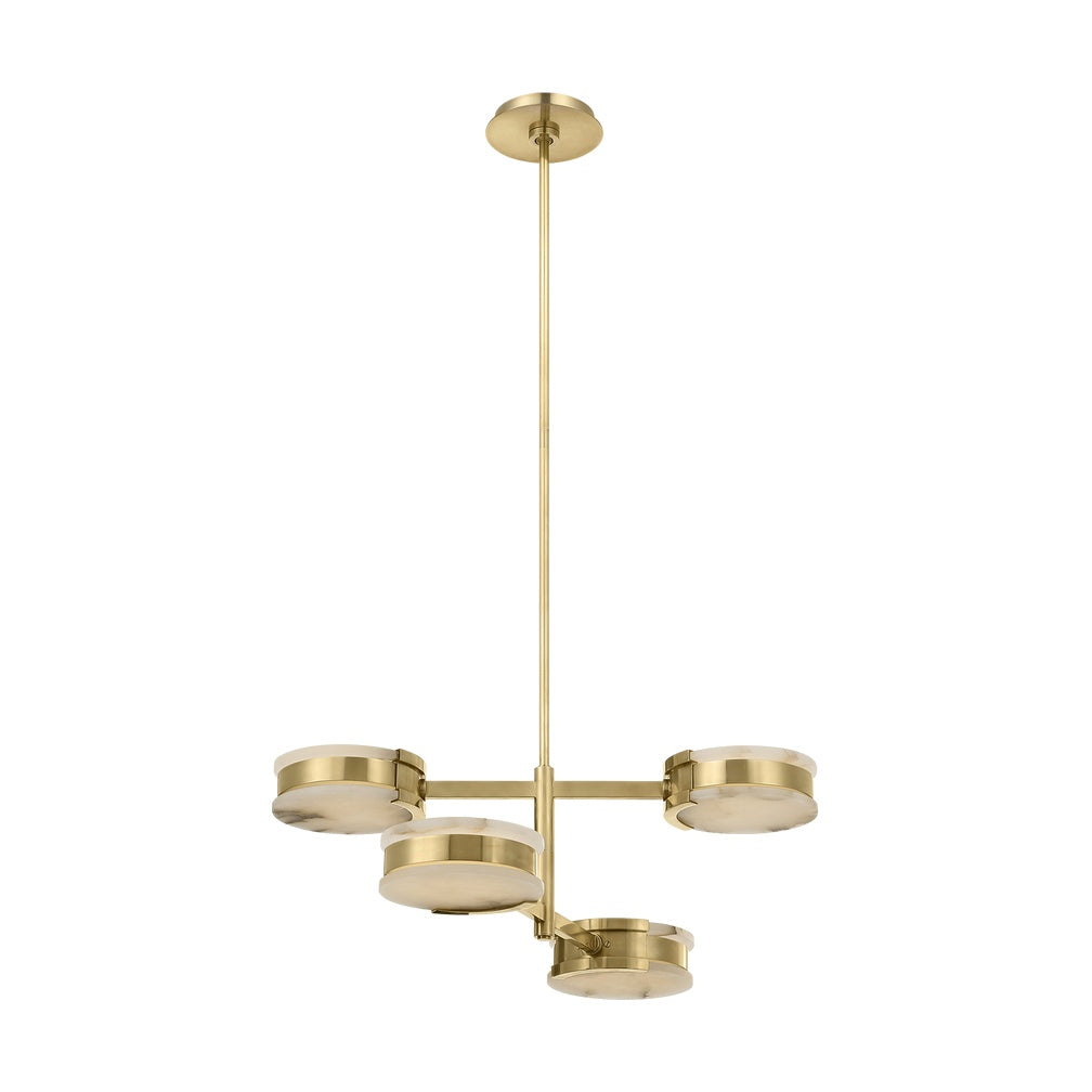 Melange 25" Multi-Positional Semi-Flush Chandelier LIGHTING - chandelier Visual Comfort Antique-Burnished Brass
