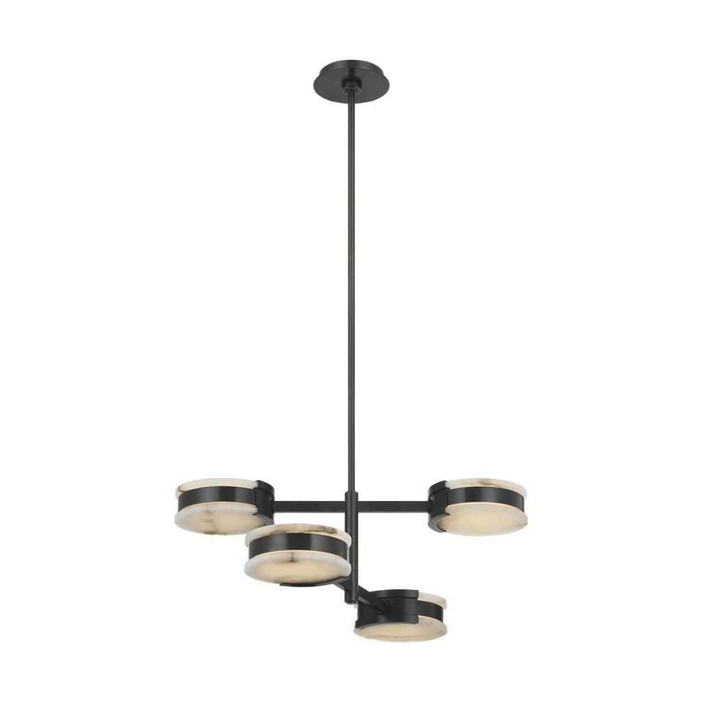 Melange 25" Multi-Positional Semi-Flush Chandelier LIGHTING - chandelier Visual Comfort Bronze