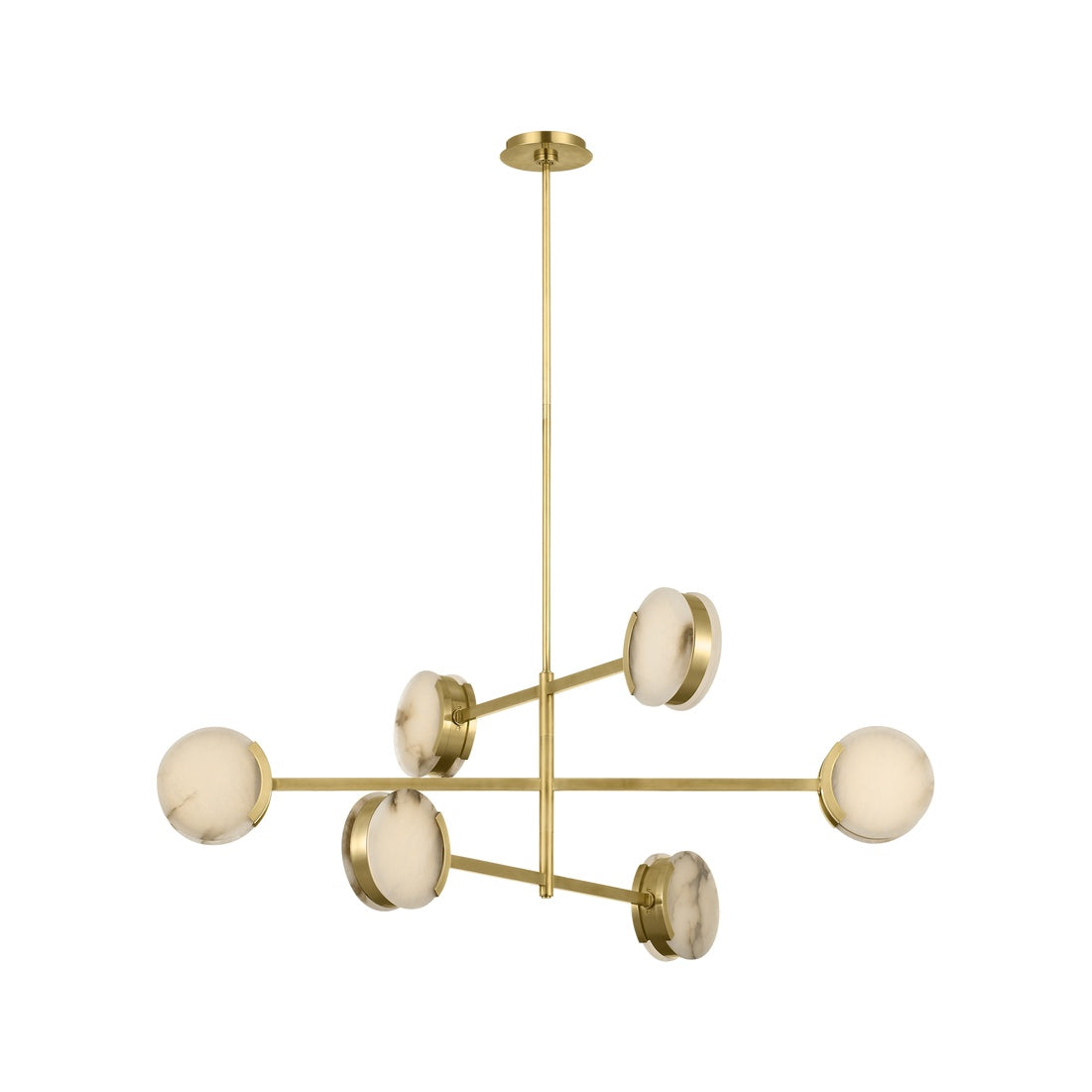 Melange 48" Multi-Positional Chandelier LIGHTING - chandelier Visual Comfort - Signature Antique-Burnished Brass