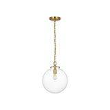 Katie Globe Pendant LIGHTING - pendant Visual Comfort - Signature Hand-Rubbed Antique Brass Clear Glass