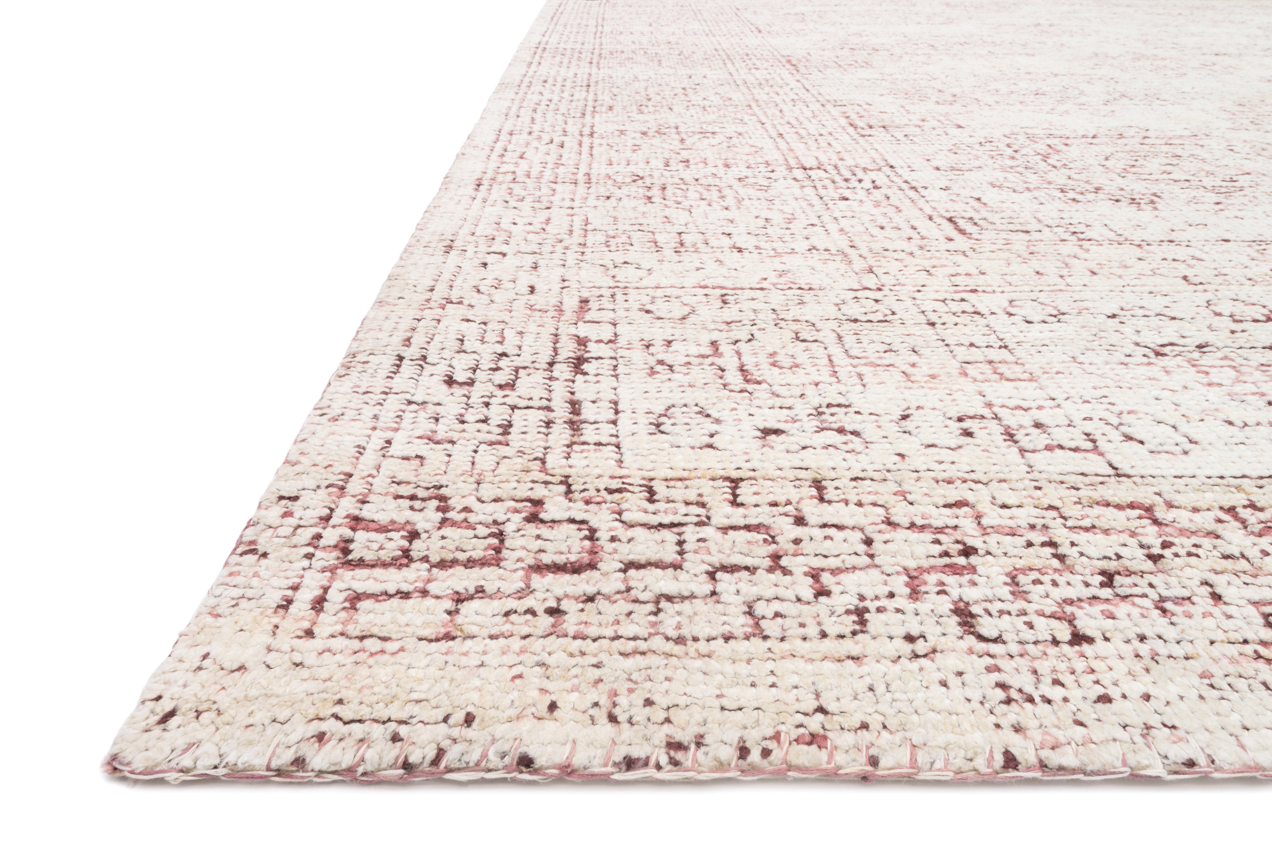 Loloi Vestige White / Berry Rug RUGS - cotton Loloi