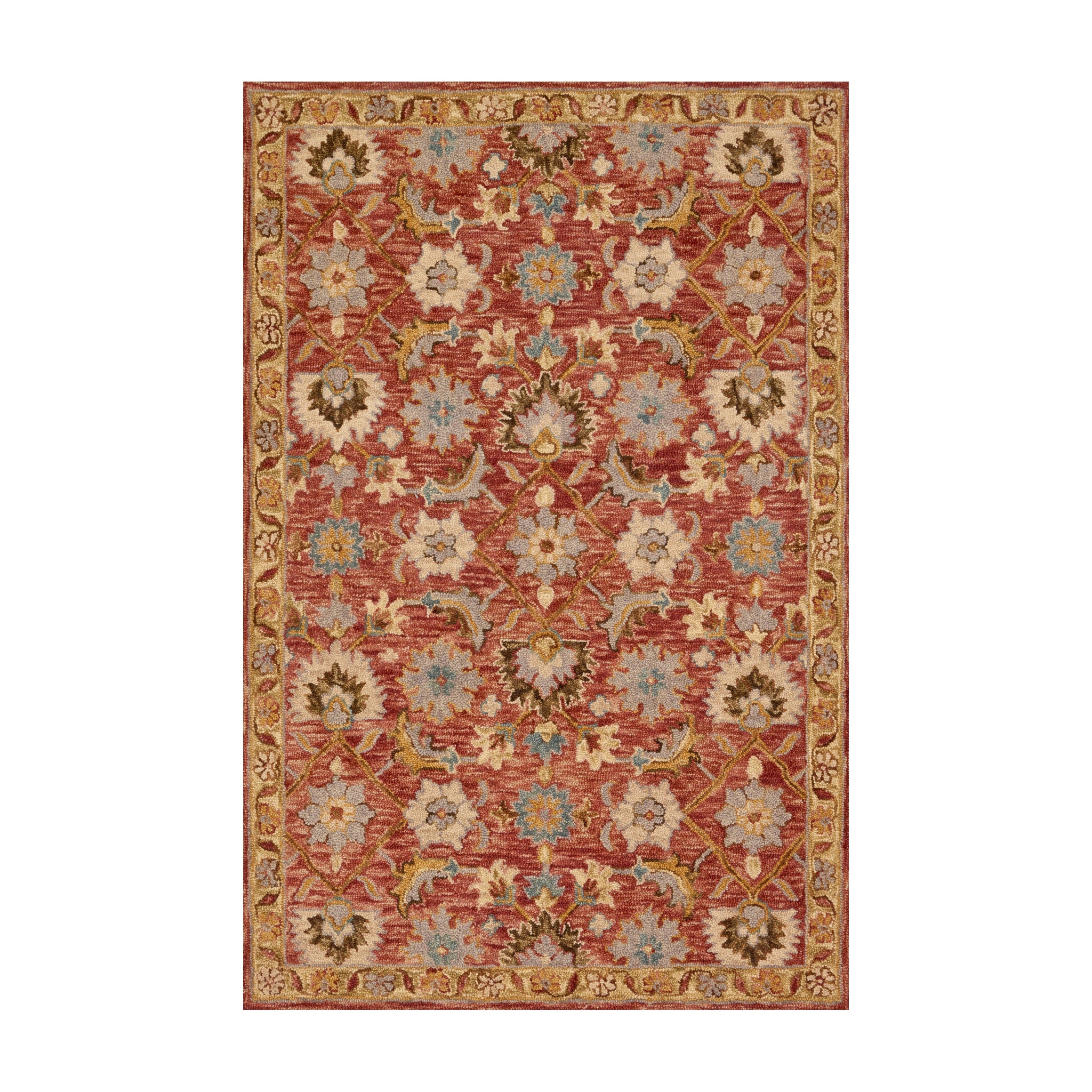 Loloi Victoria Terracotta / Gold Rug RUGS - wool Loloi 18" x 18"