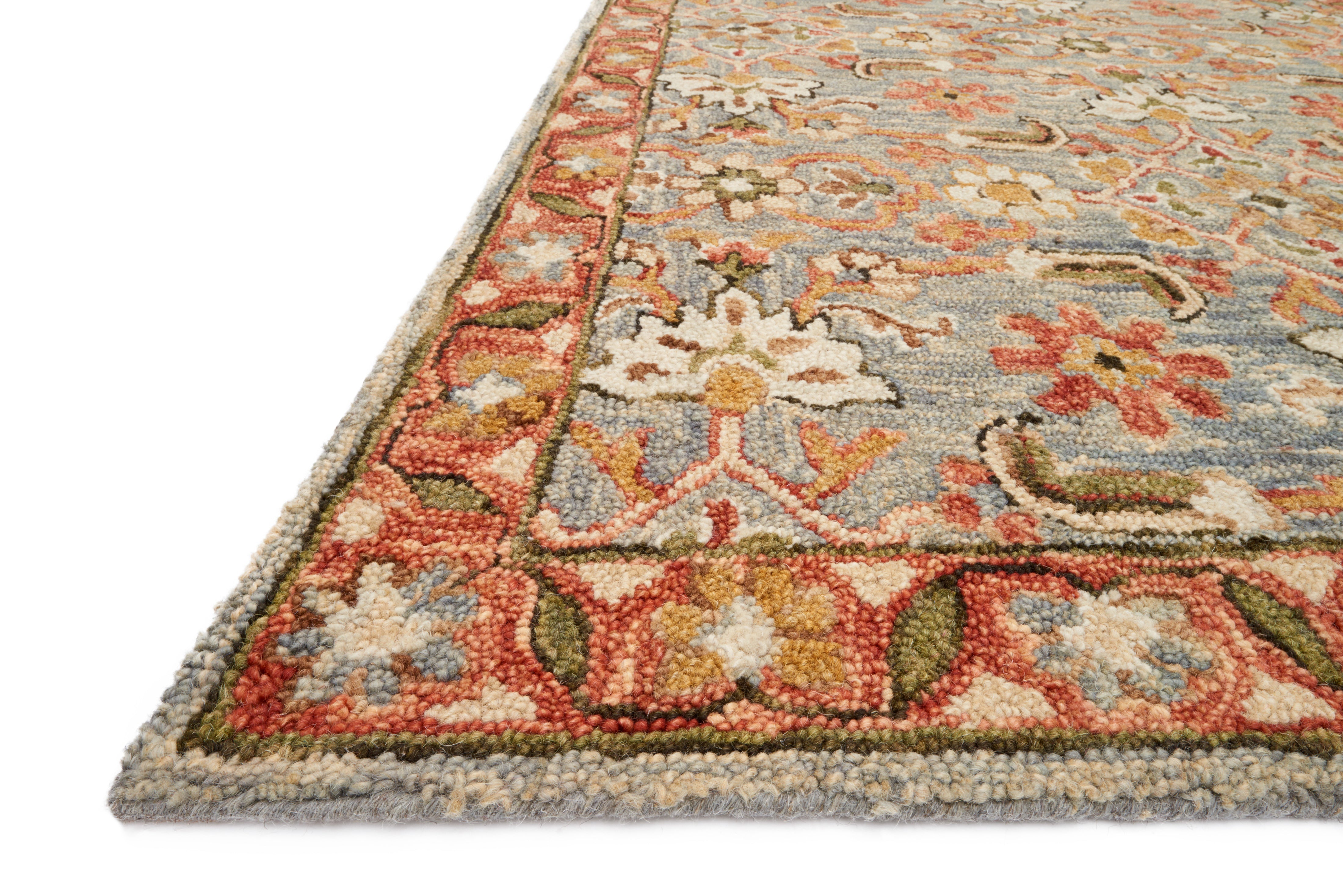 Loloi Victoria Slate / Terracotta Rug RUGS - wool Loloi