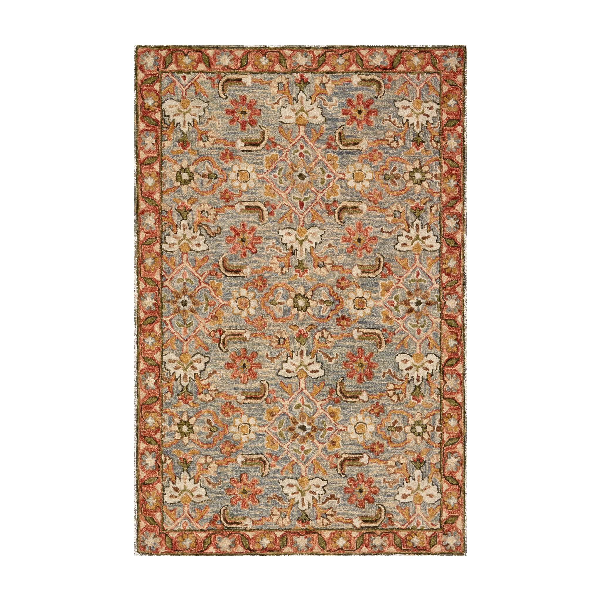 Loloi Victoria Slate / Terracotta Rug RUGS - wool Loloi 18" x 18"