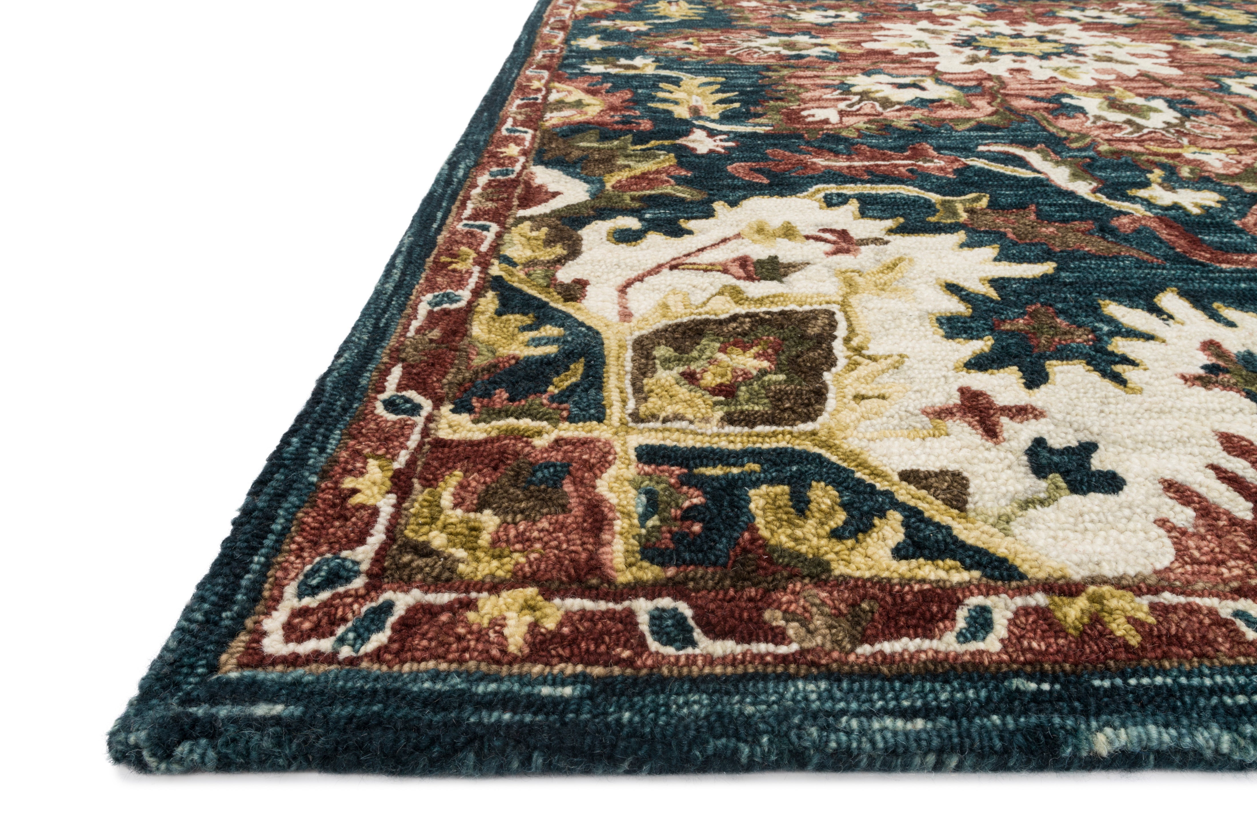 Loloi Victoria Teal / Raspberry Rug RUGS - wool Loloi