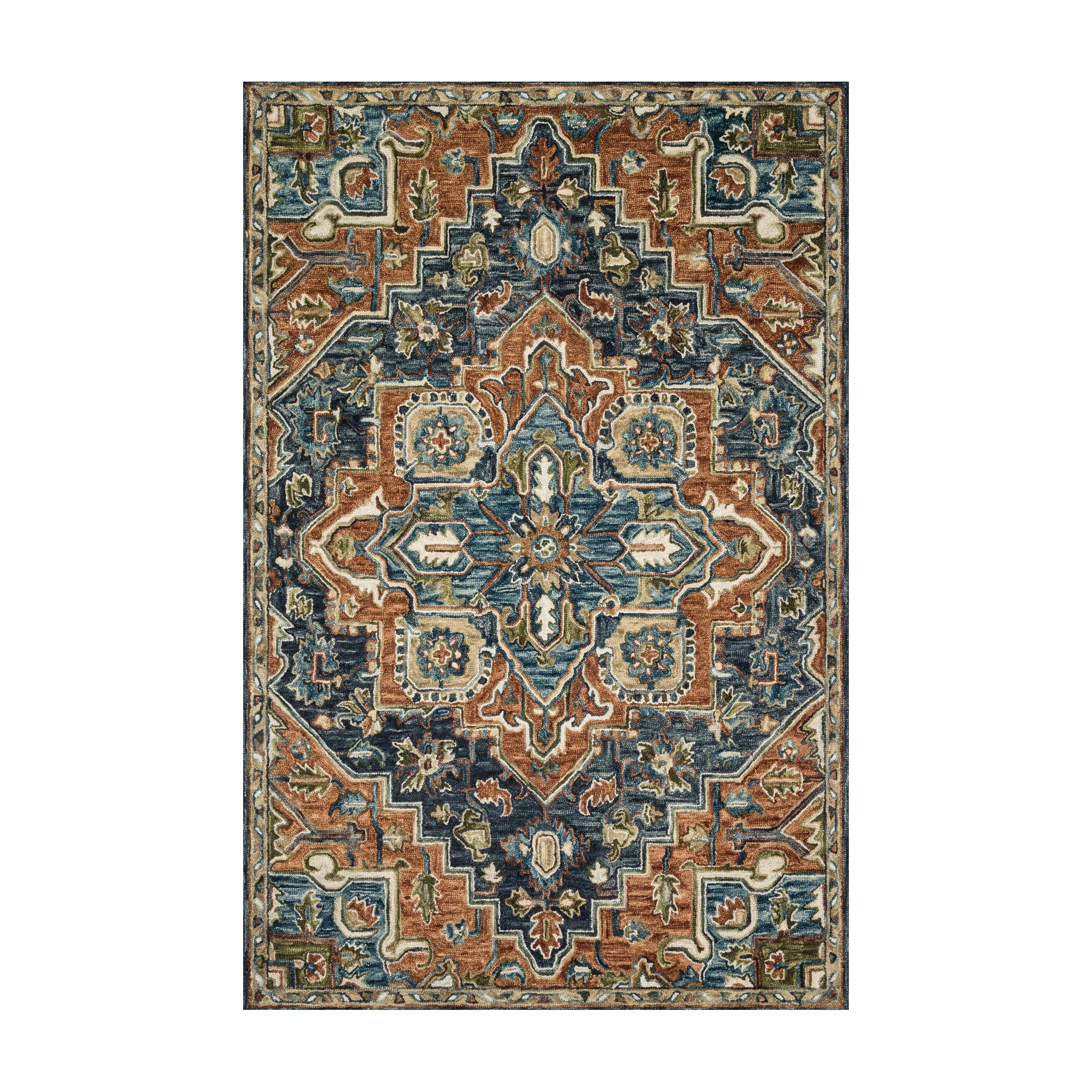 Loloi Victoria Rust / Multi Rug RUGS - wool Loloi 18" x 18"
