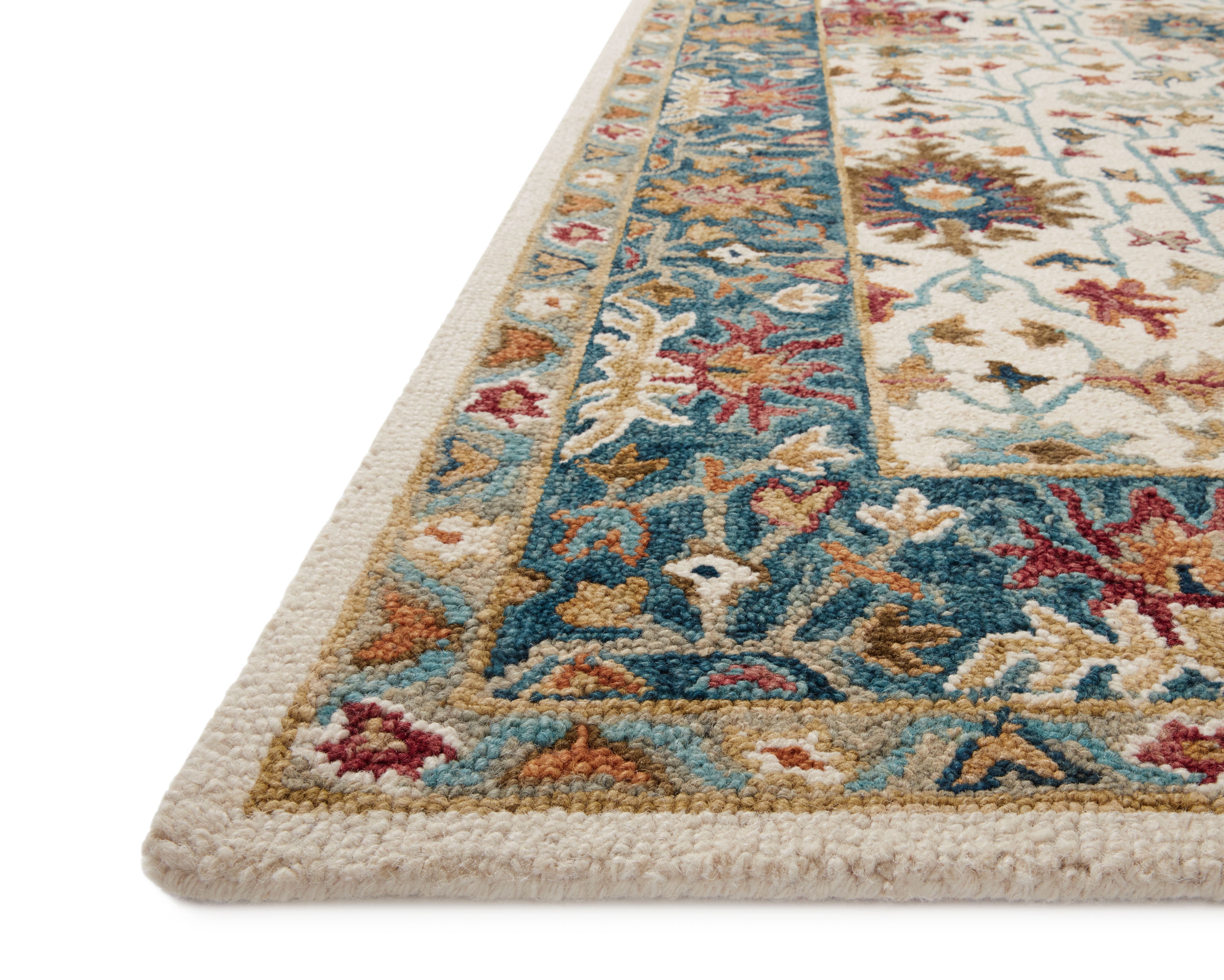 Loloi Victoria Ivory / Sky Rug RUGS - wool Loloi