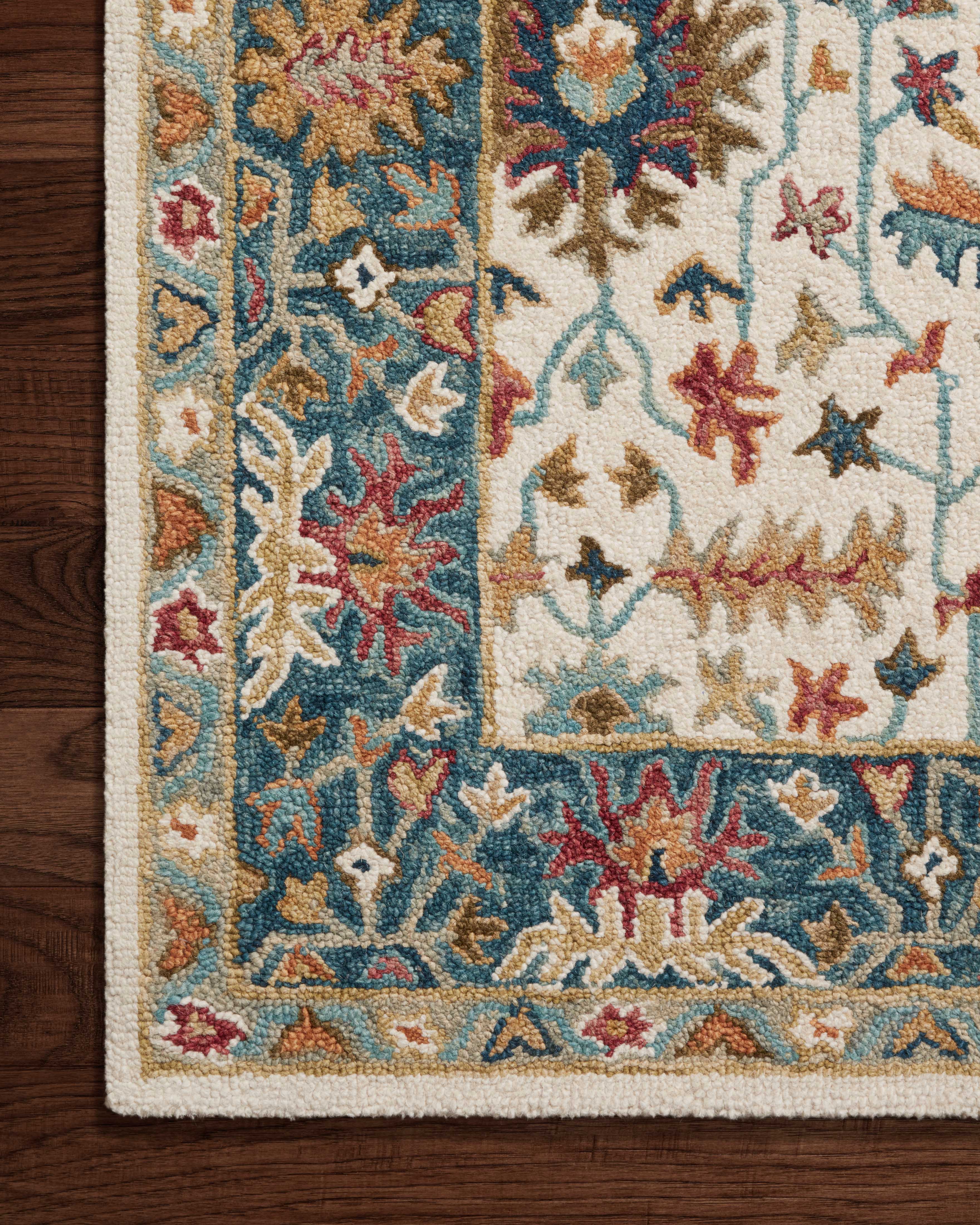 Loloi Victoria Ivory / Sky Rug RUGS - wool Loloi
