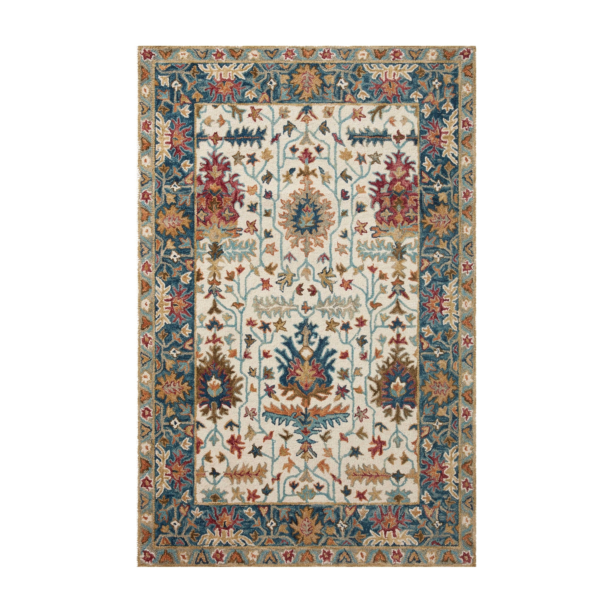 Loloi Victoria Ivory / Sky Rug RUGS - wool Loloi 18" x 18"