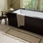 Chris Loves Julia x Loloi Valerie Ivory / Green Bath Mat - Rug & Weave