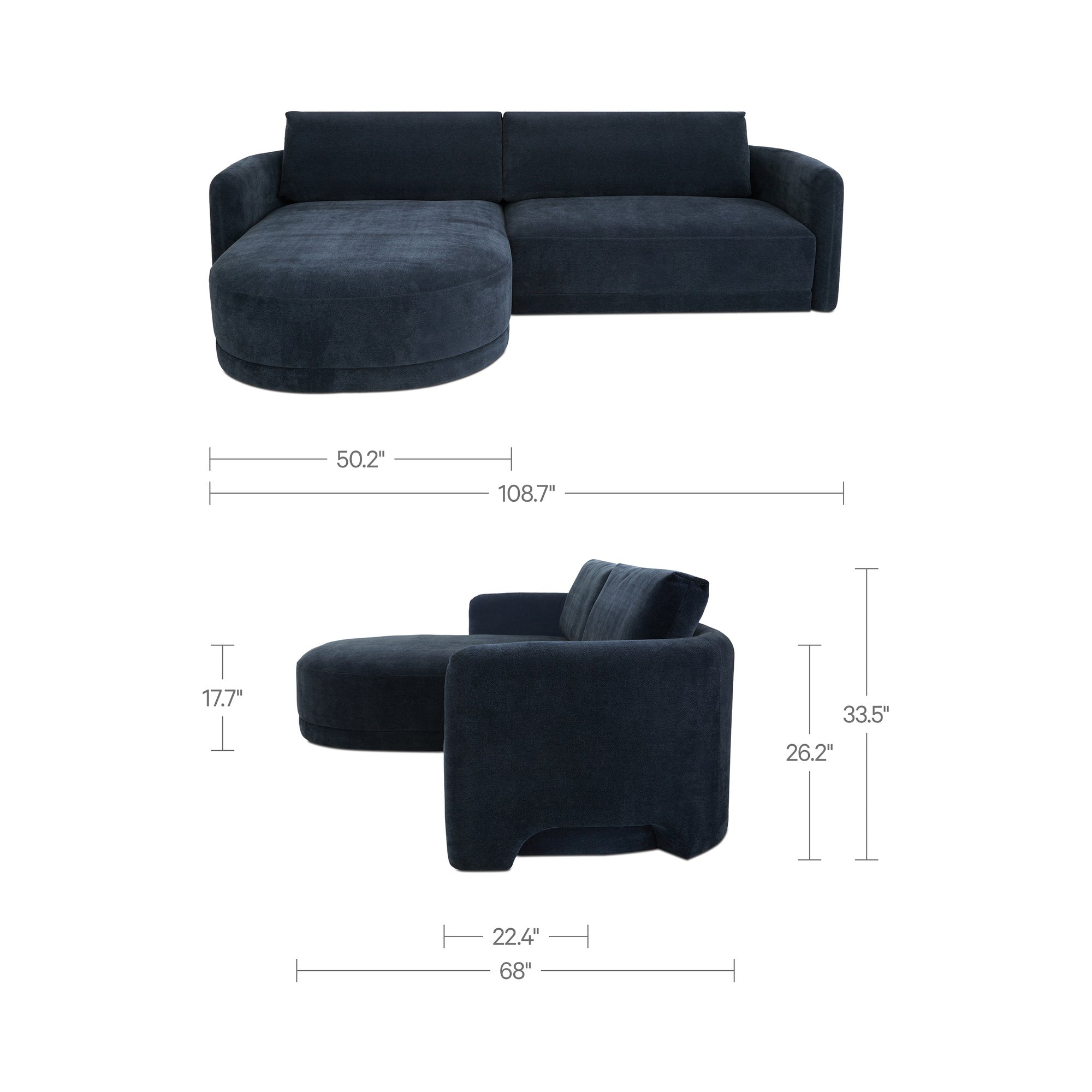 Elaine 2-Piece Sectional FURNITURE - sectional Moe's Furniture