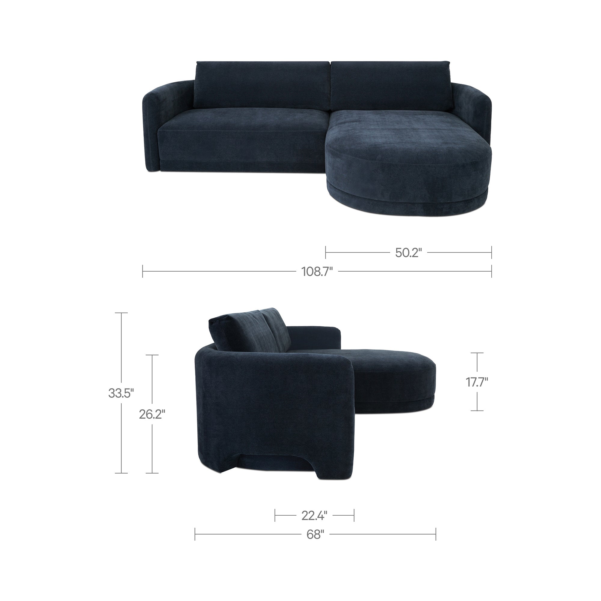 Elaine 2-Piece Sectional FURNITURE - sectional Moe's Furniture