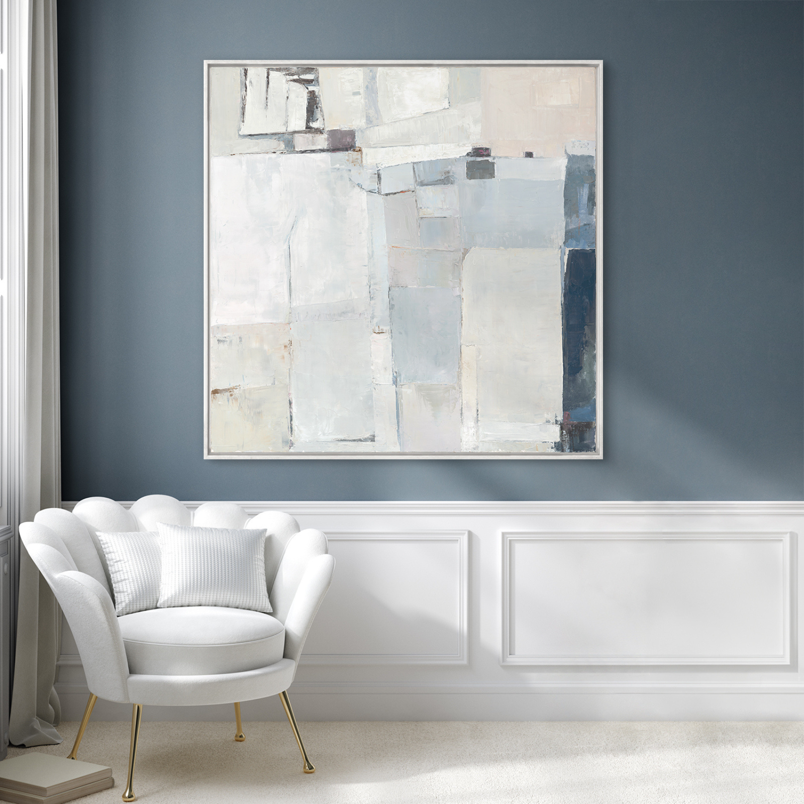 "View of Blue II" Framed Canvas ARTWORK - framed print Celadon Art