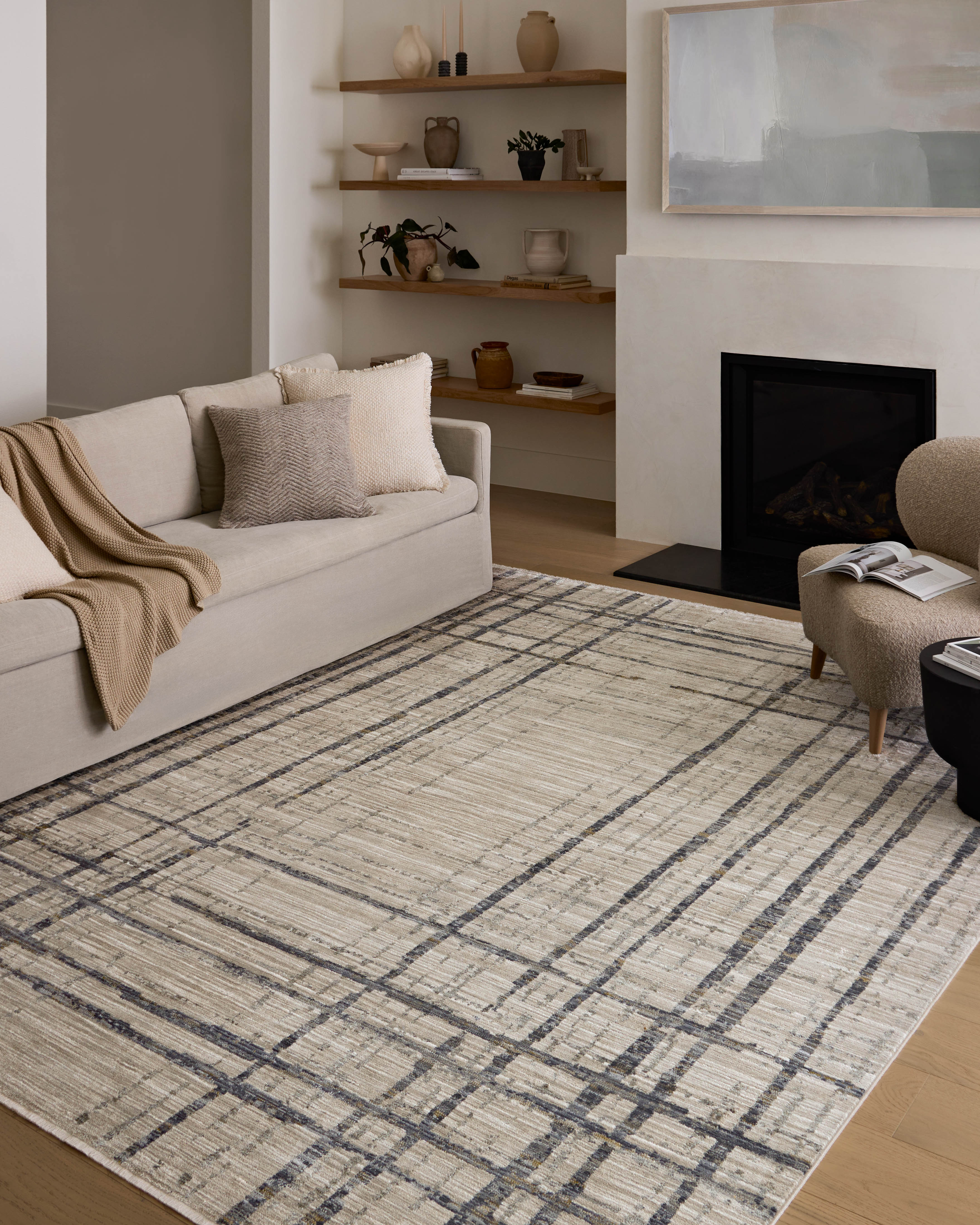 Loloi Wade Beige / Midnight Rug RUGS - synthetic Loloi