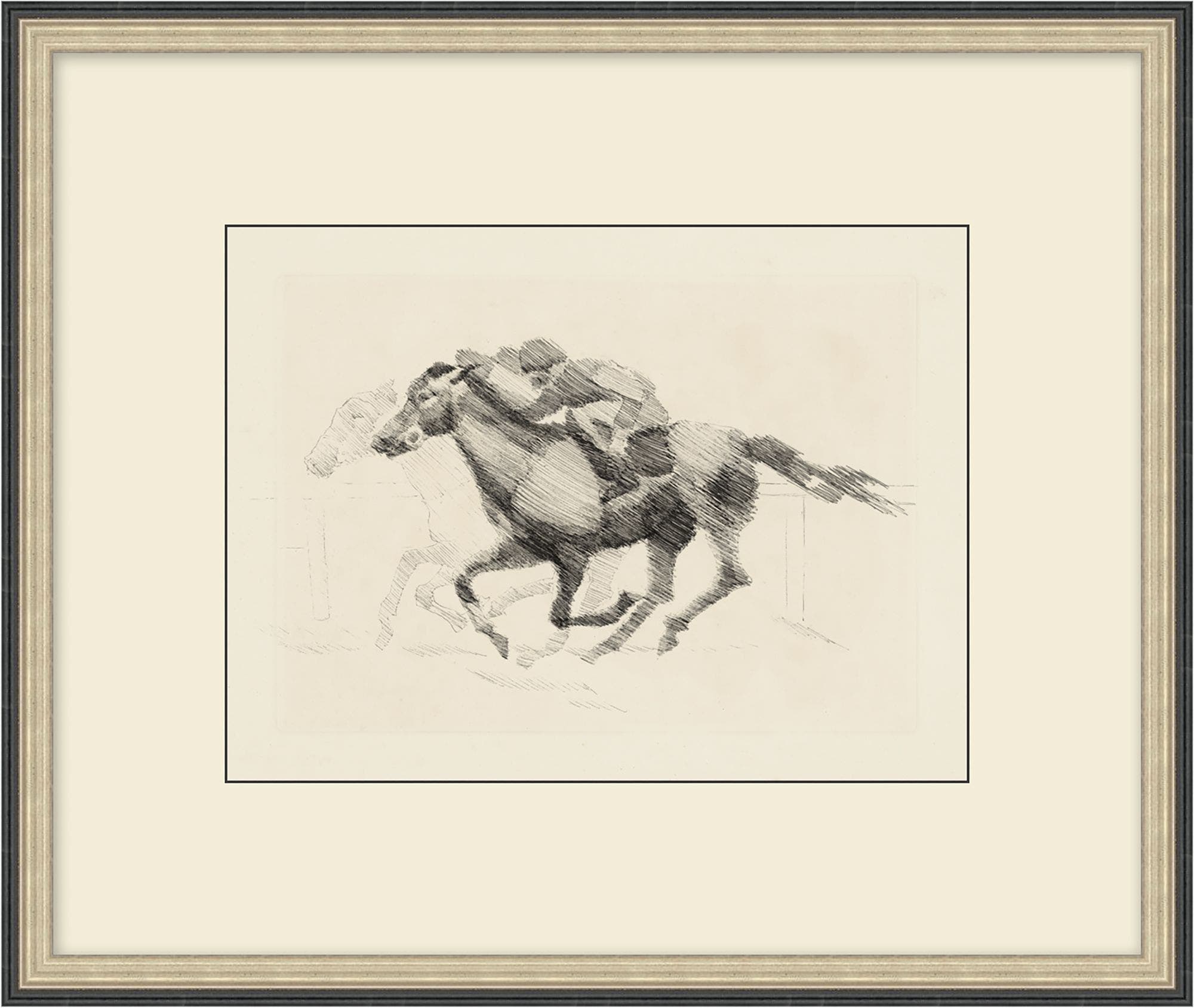 "Sketched Rider" Framed Art Print ARTWORK - framed art Wendover Art Group