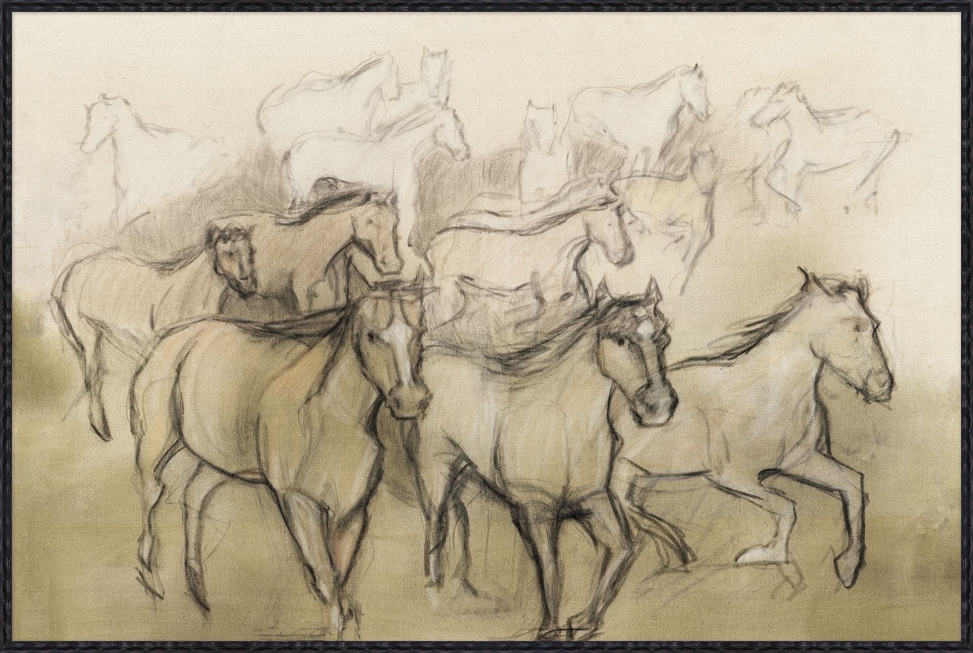 "Horse Herd" Framed Art Print ARTWORK - framed art Wendover Art Group