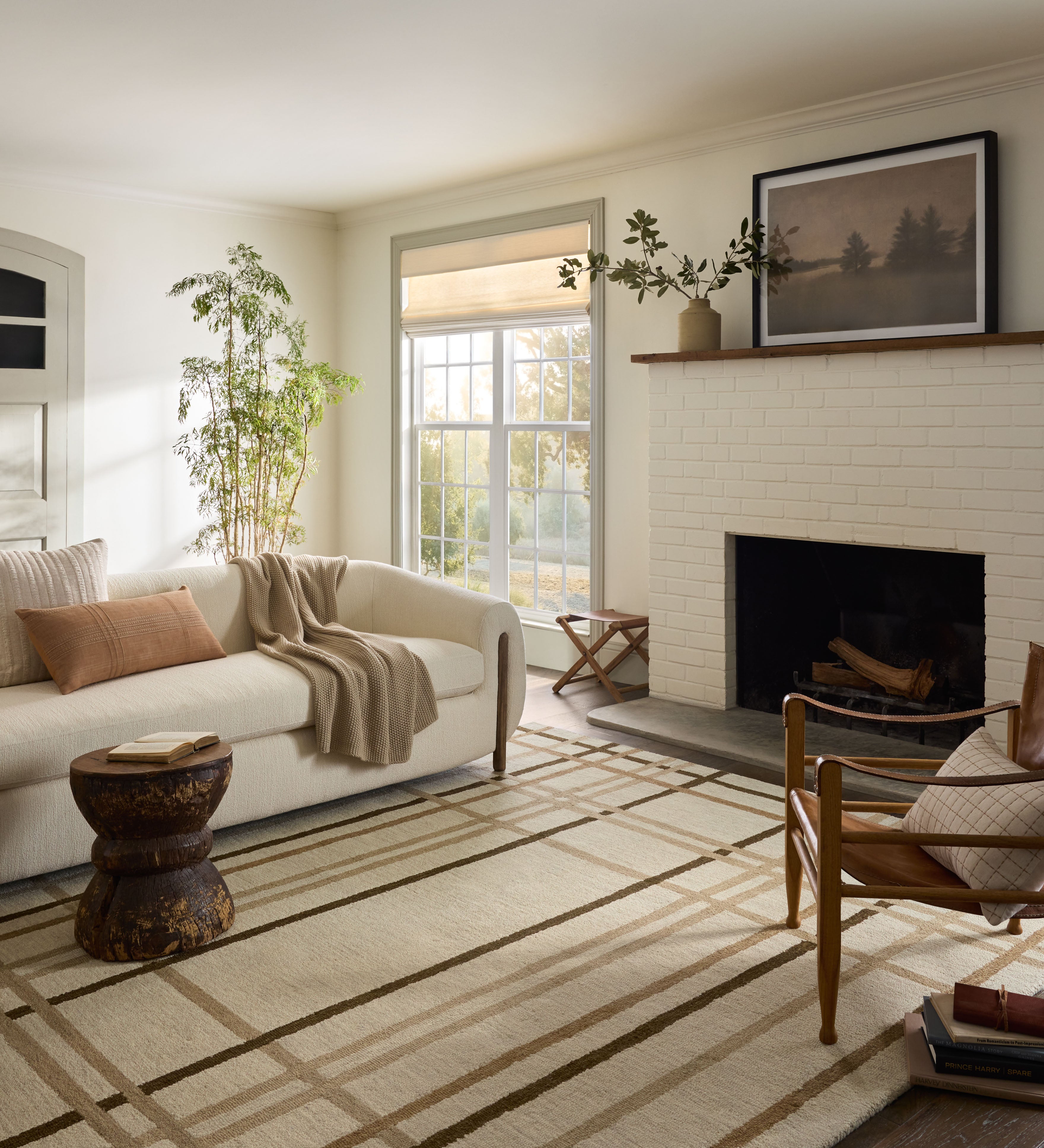 Magnolia Home by Joanna Gaines x Loloi Waylon Natural / Bark Rug, 18" x 18" Sample – view 2