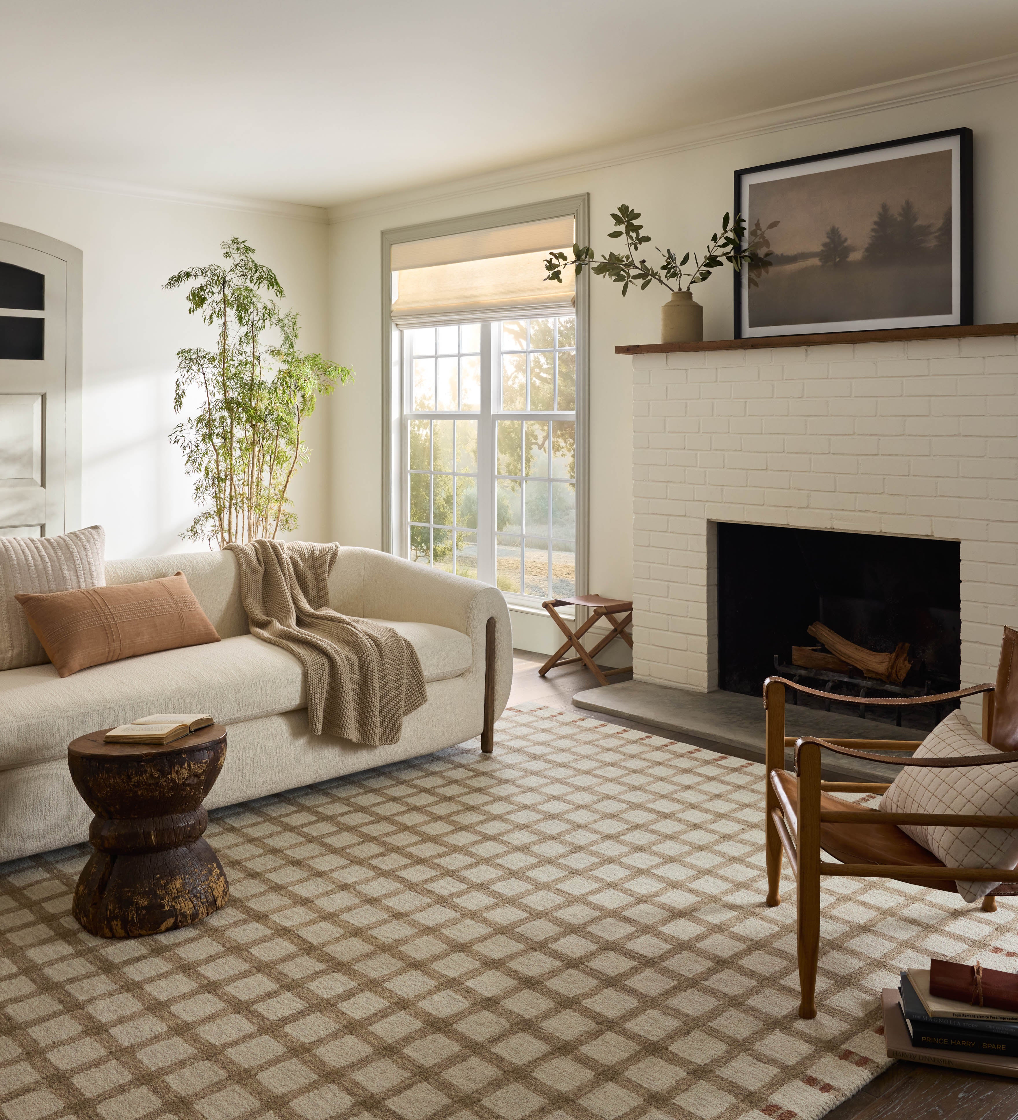 Magnolia Home by Joanna Gaines x Loloi Waylon Natural / Rust Rug RUGS - wool Loloi