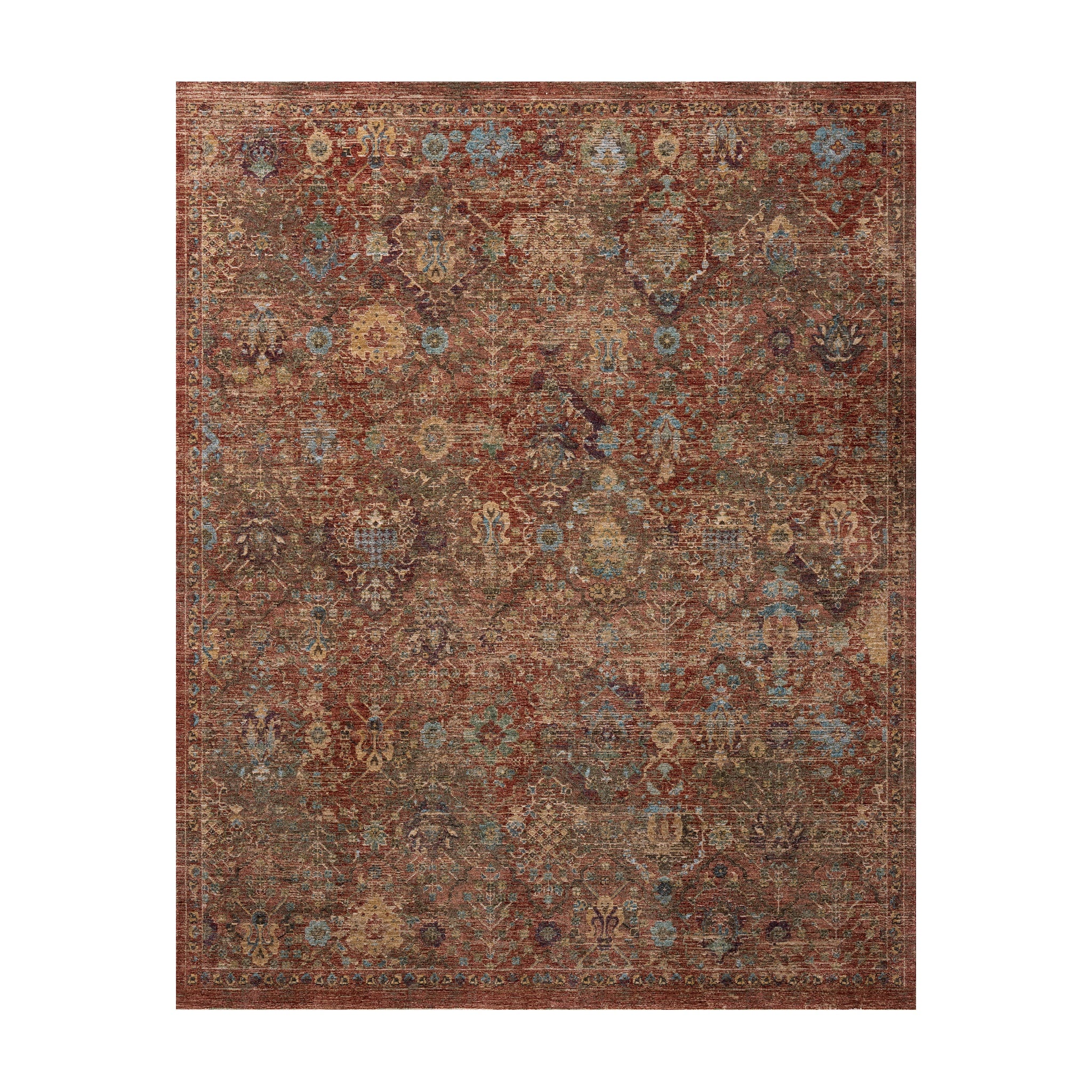 Loloi Winchester Rust / Multi Square Rug RUGS - synthetic Loloi 10'0" x 10'0" Square
