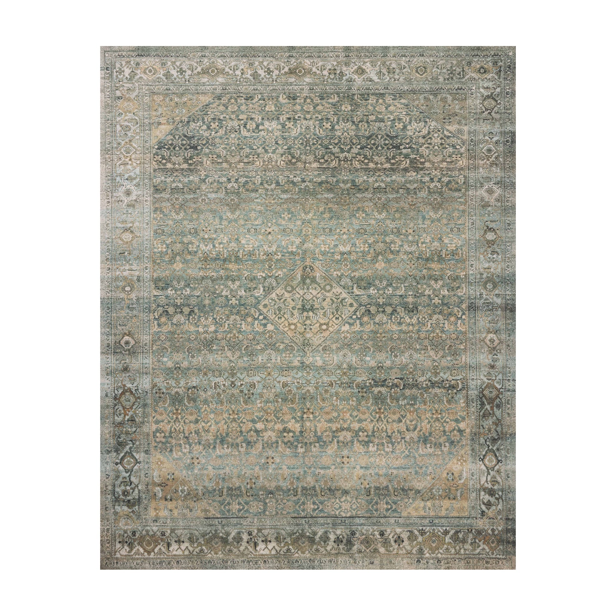 Joanna Gaines x Loloi Wimberly Lagoon / Wheat Rug, 18" x 18"