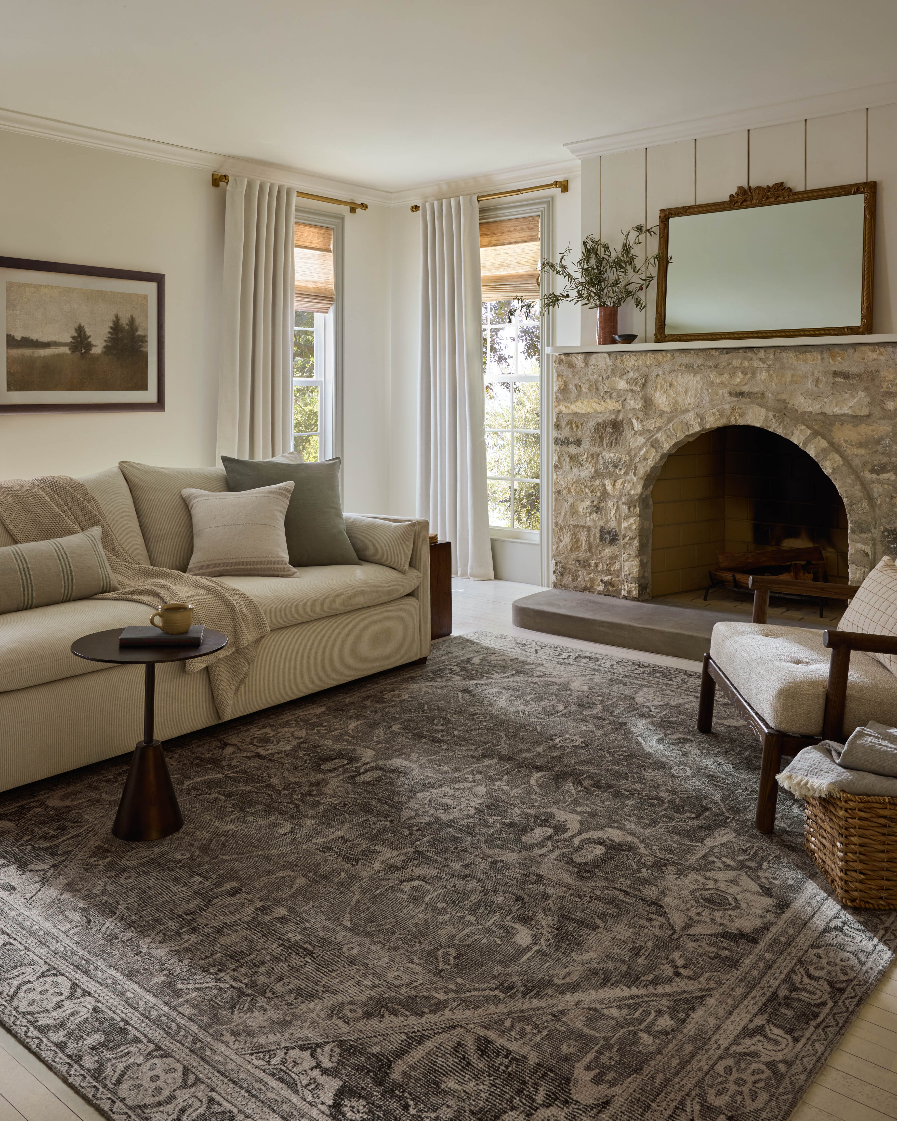 Joanna Gaines x Loloi Wimberly Ink / Bone Rug RUGS - synthetic Loloi