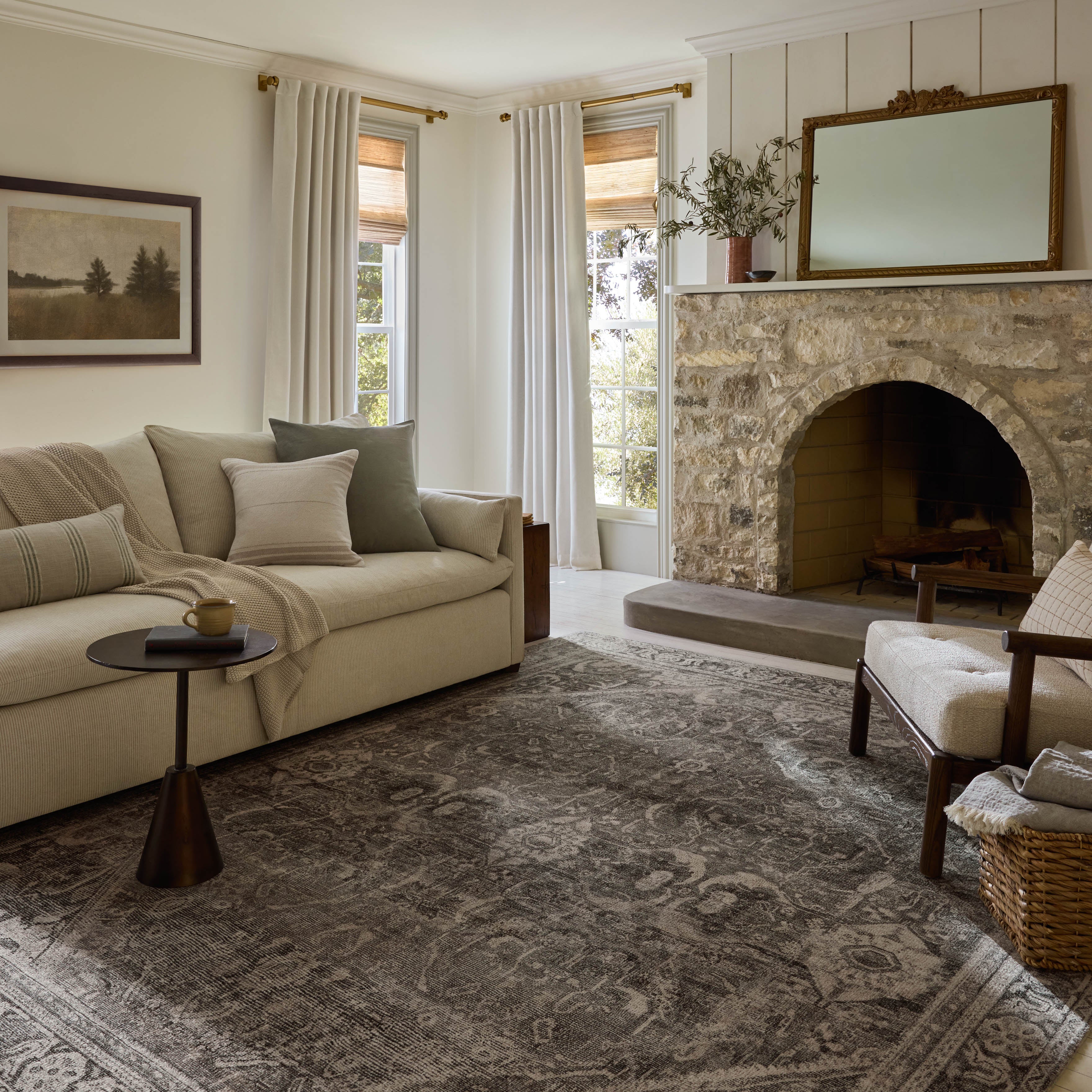 Magnolia Home by Joanna Gaines x Loloi Wimberly Ink / Bone Rug RUGS - synthetic Loloi 18" x 18" sample