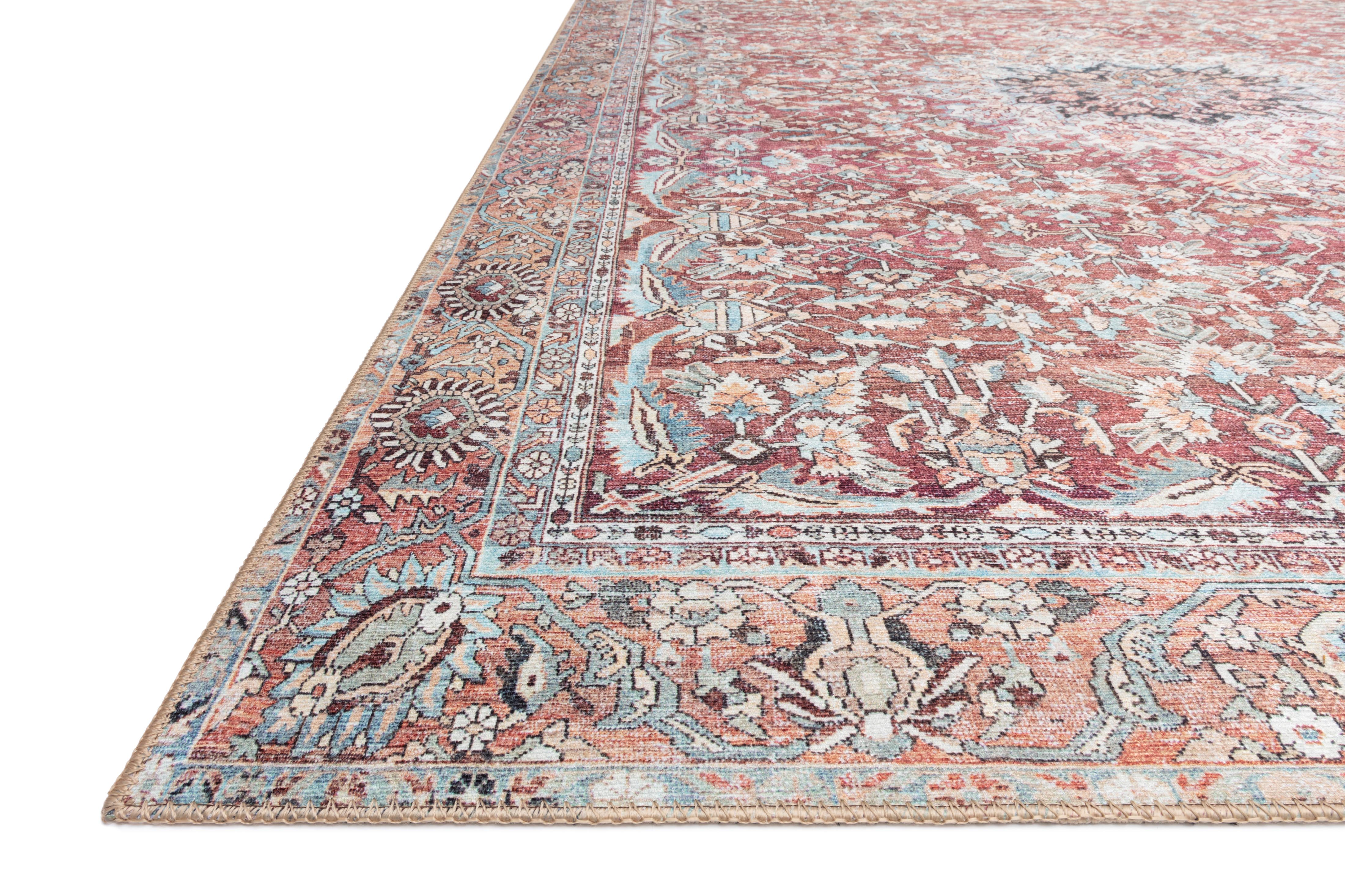Loloi Wynter Tomato / Teal Rug RUGS - synthetic Loloi