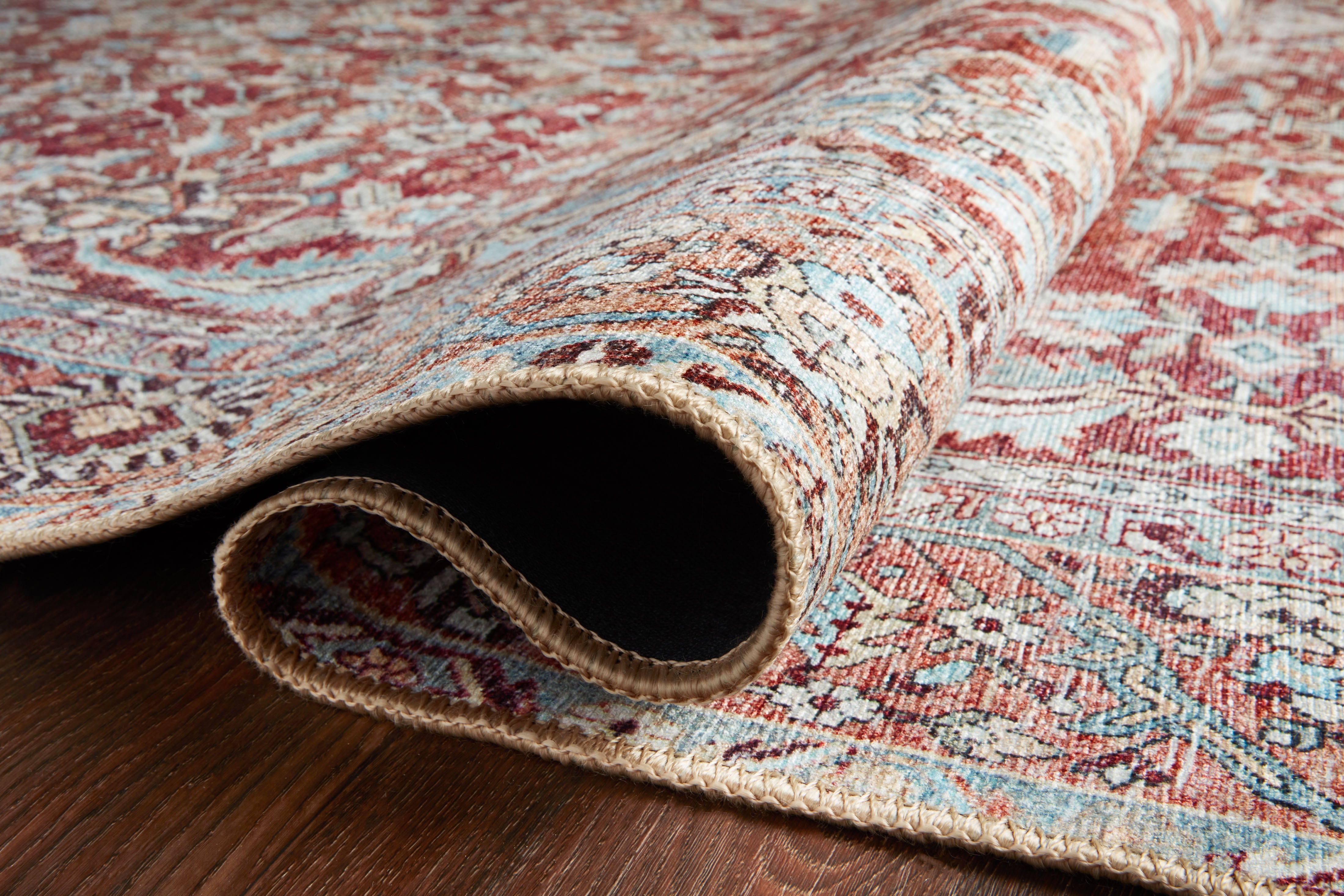 Loloi Wynter Tomato / Teal Rug RUGS - synthetic Loloi