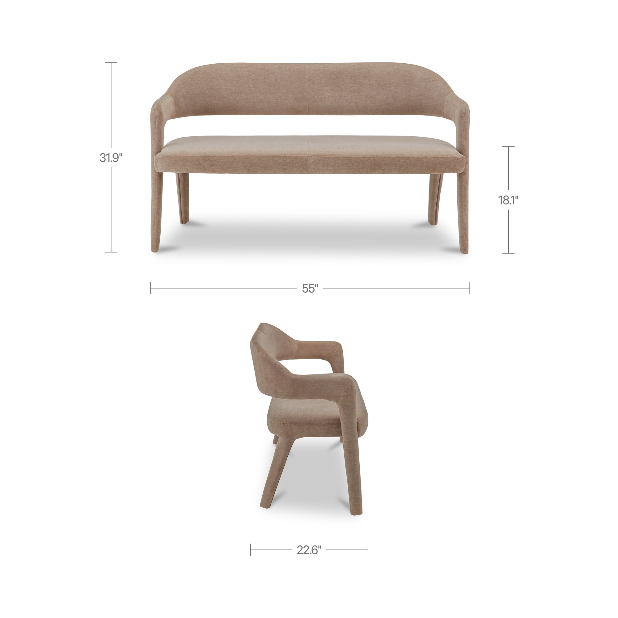 Marten Dining Bench FURNITURE - dining bench Moe's Furniture